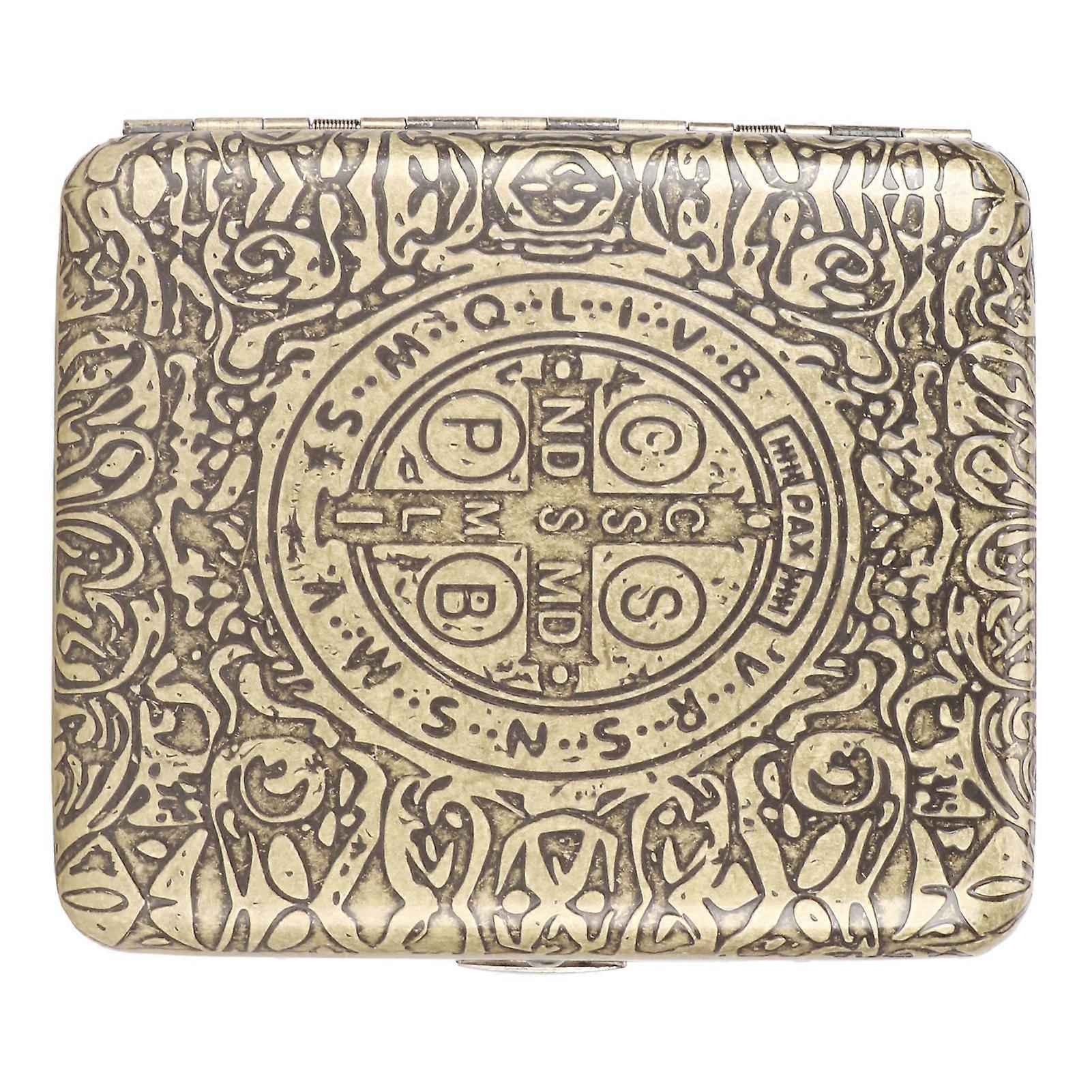 Metal Cigarette Case Box Retro Double Sided Spring Clip Open Pocket Holder for 20pcs Cigarette Constantine 