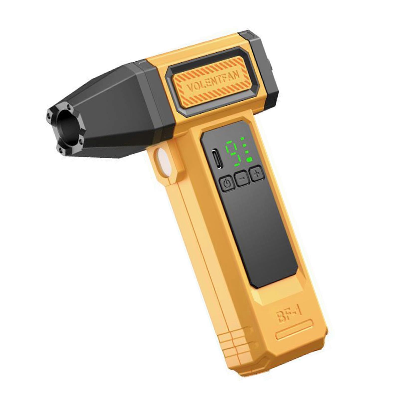 Blower With LED Display 100000RPM High Speed Air Compressor For Barbecue Ignition Inflatable Outdoor Camping Tool  Yellow