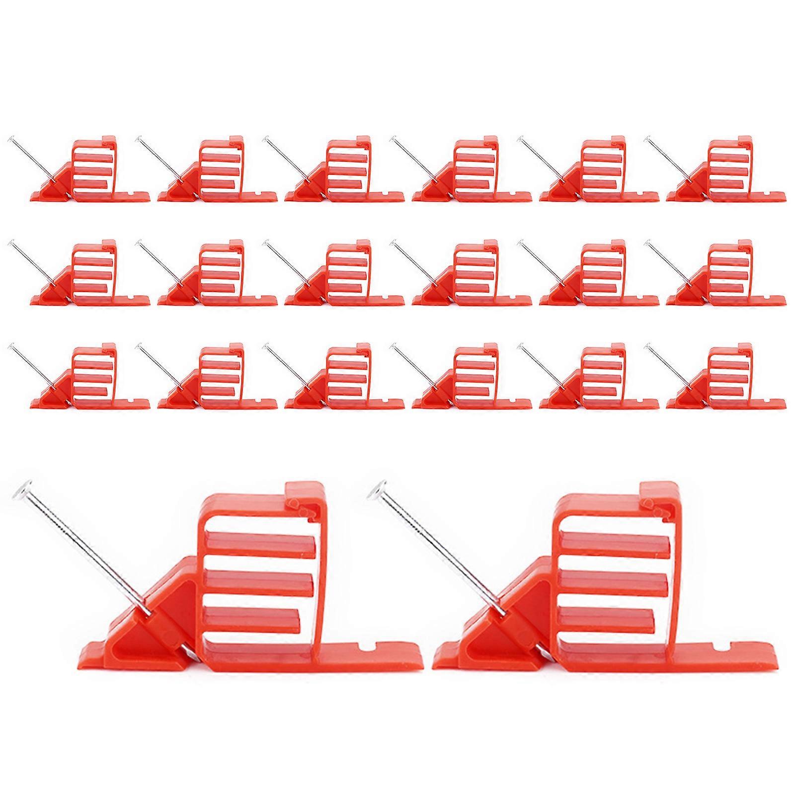 20 Pieces Wire Stacking Clip Electrical Cable Organizers Strong PP Cord Organizers Easy to Use for Home Office Use  Red
