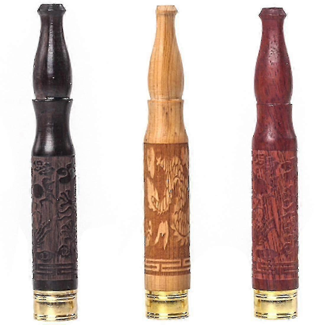 Porte-cigarette filtre en bois à double usage, épaisse et fine fumée sculptée