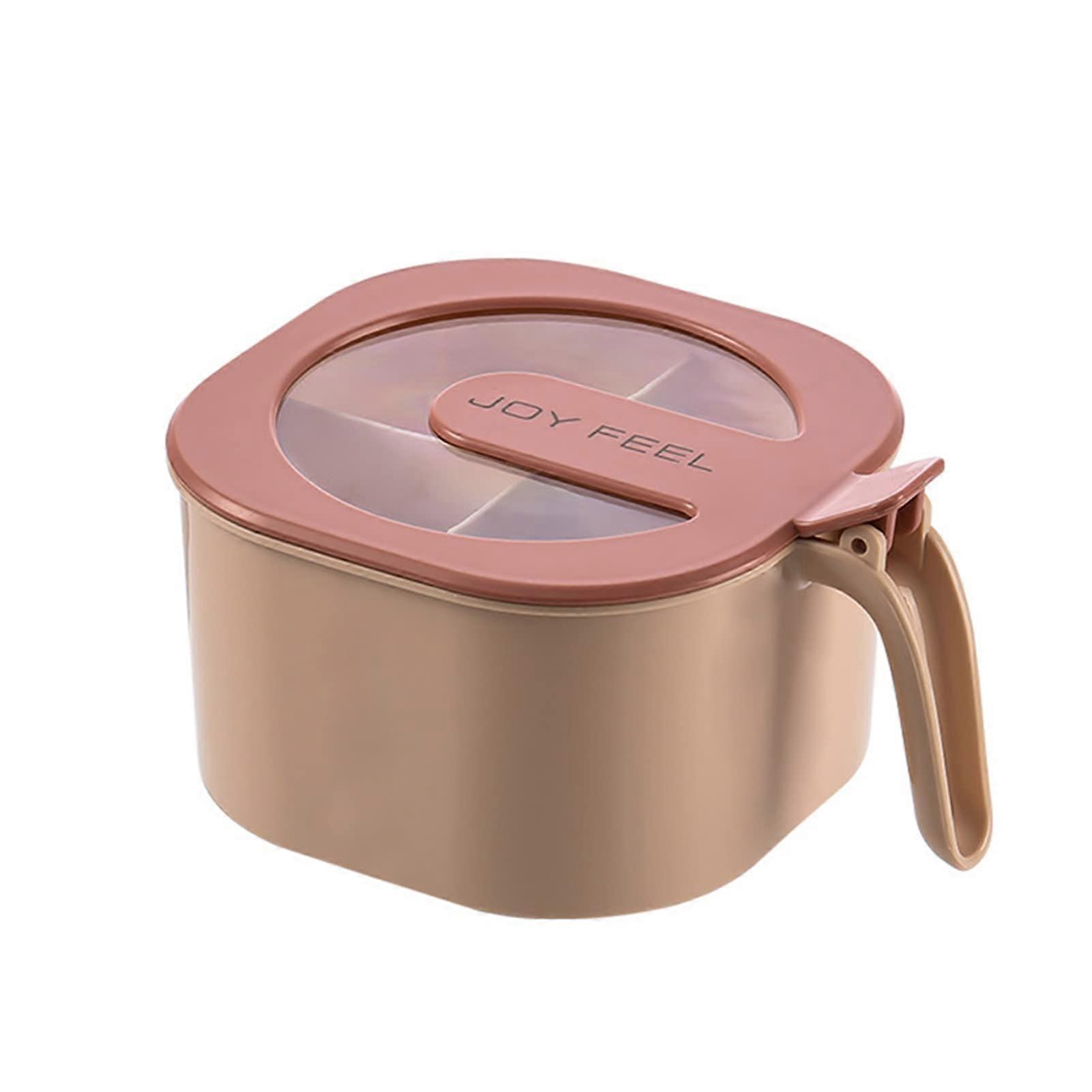 Spice Container Food Grade Material Odorless Condiment Box 4 In 1 Multi Compartment Pink Clear Lid For Kitchen