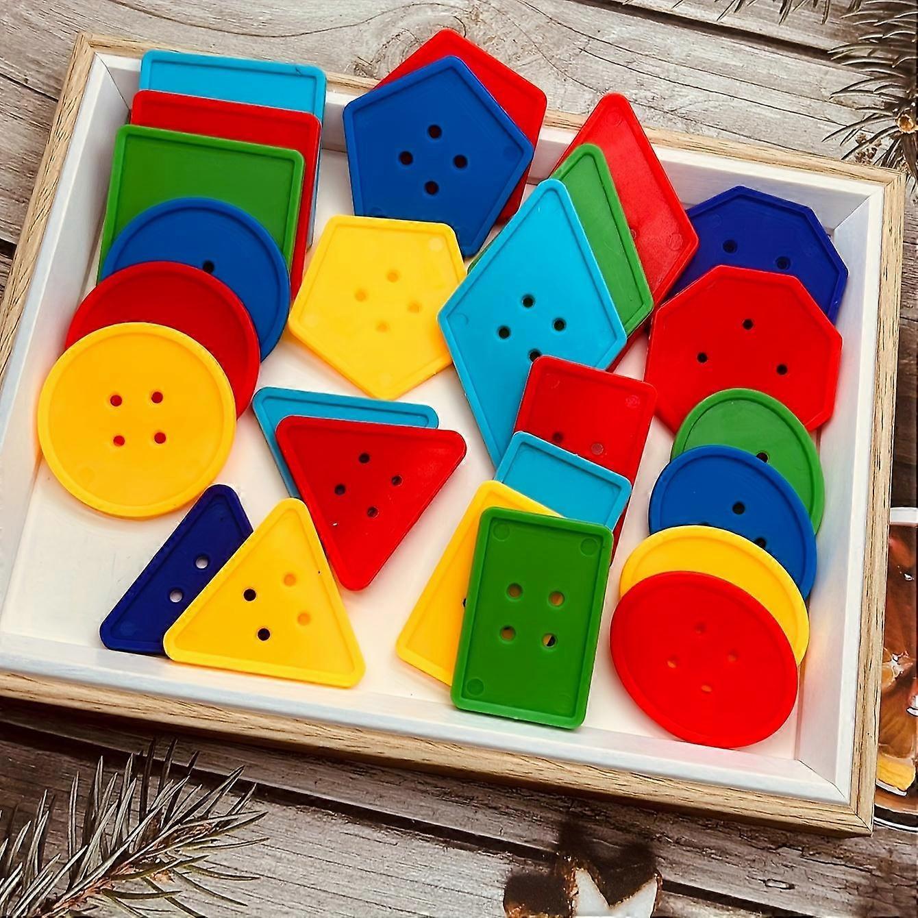 50pcs Set of Large Geometric DIY Buttons - Cute, Irregular Shapes for Crafting & Decorating