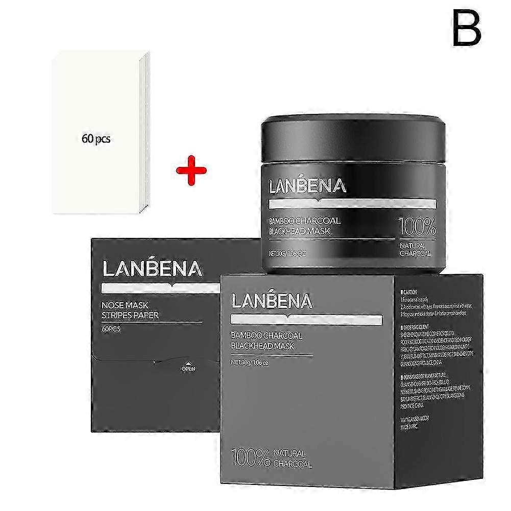Black 30g (A) $LANBENA nose mask with 60 sheets of paper to remove blackheads