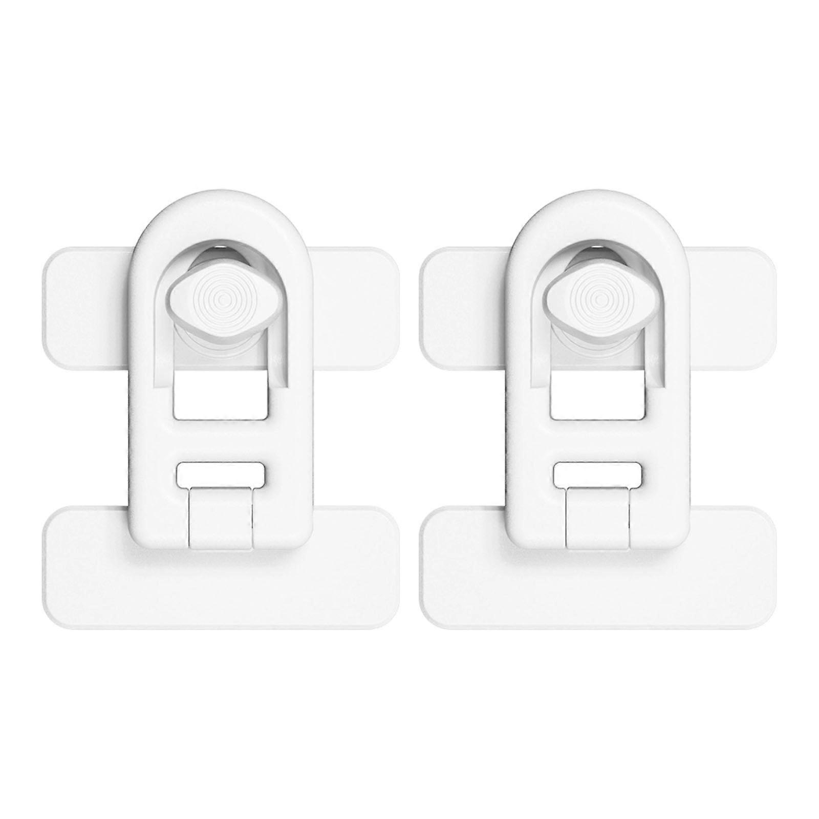 Vibration Proof Campers Fridge Door Lock ABS Universal Cabinet Door Locker Secure Closure for Bumpy Road Trips  White