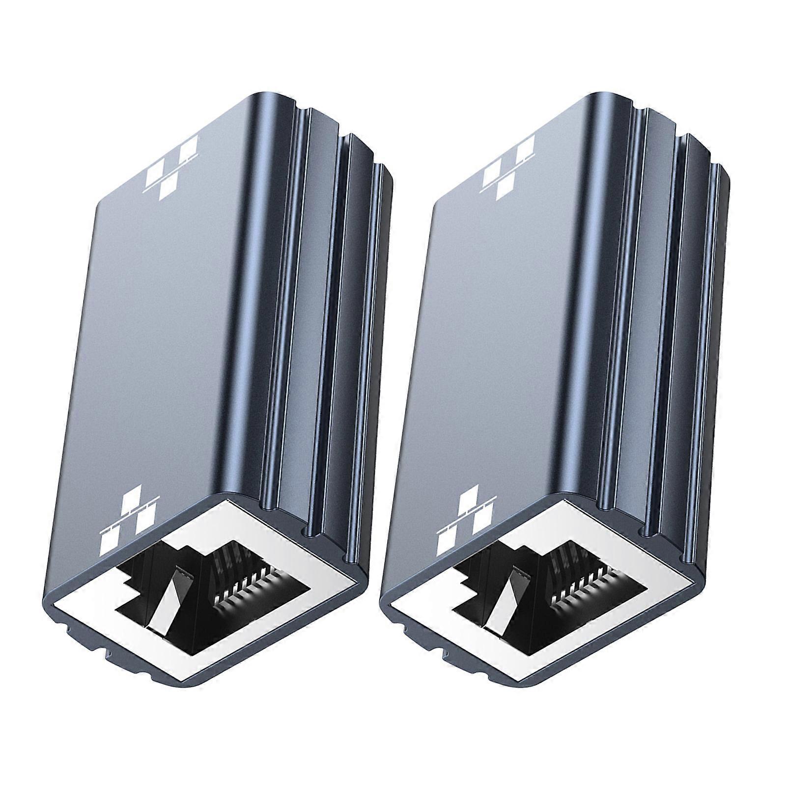 Aluminum RJ45 Splitter Adapter For Ethernet Cable Extension And Networking Sharing  grey