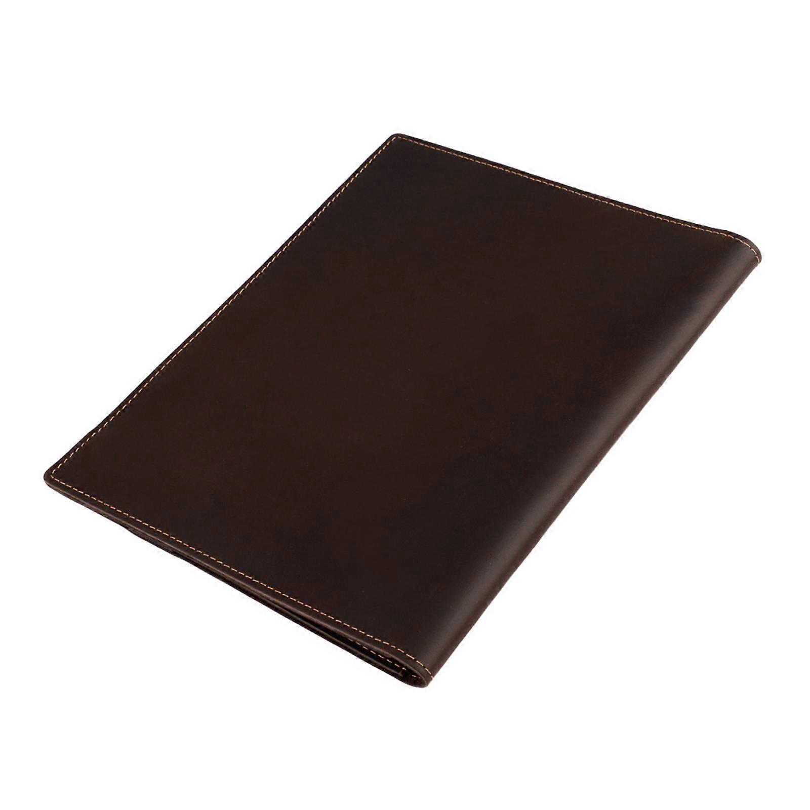 Waterproof Document Organizers Business Portfolios Case with Protective Layer Notebook Folder PU Leather Texture  Coffee color