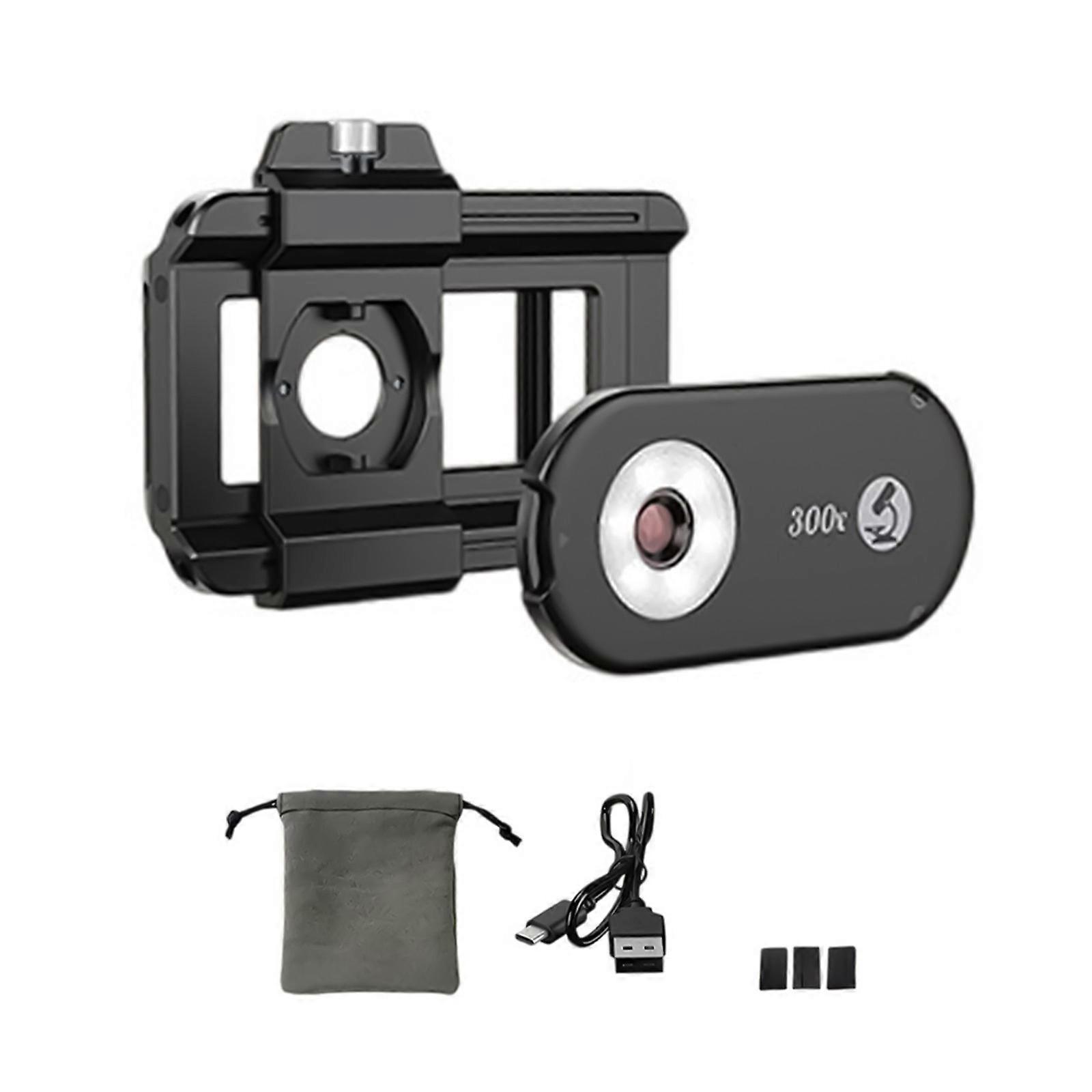 Tall Magnification 300X Double Light Phone Instrument Modifiable LED Approaches Transportable Rechargeable Lab Grade Enlarger For Mobile Devices