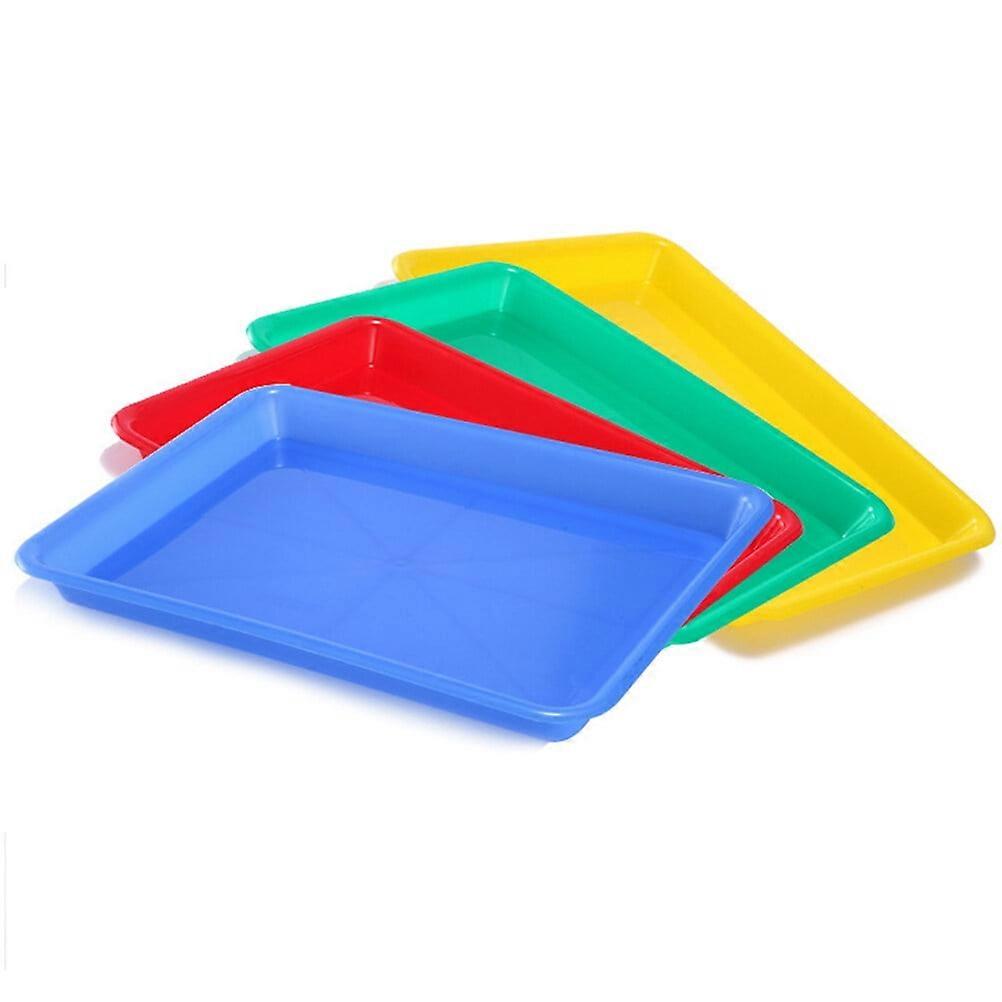 5 Pcs Decor Large Serving Tray Platters Plastic Square Plate Art Organizer Activity Storage Box