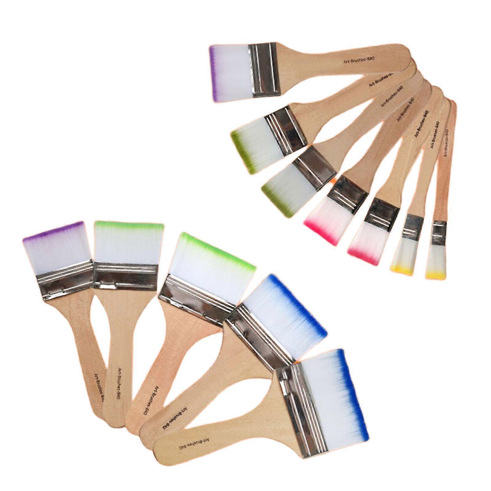 12Pcs Multifunctional Nylon Brushes With Natural Wood Handle Suitable For Cooking Studio Outdoor Use 6 Color Selection Multicolor