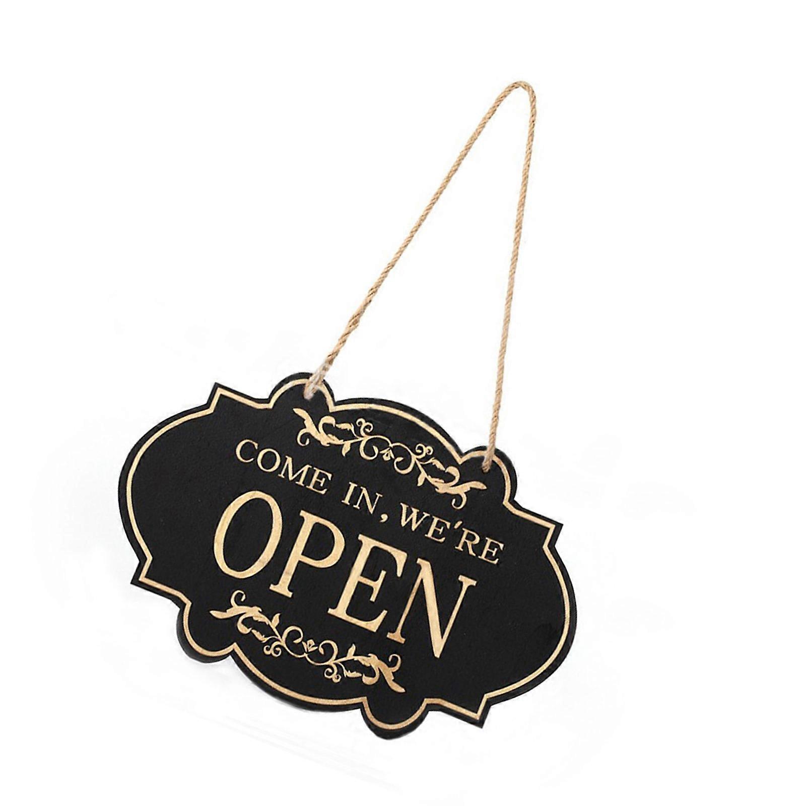 Wood Open Closed Sign for Window or Door Double-Side Open Closed Sign Business Open Closed Hanging Signs for Shop Cafe  Wood color