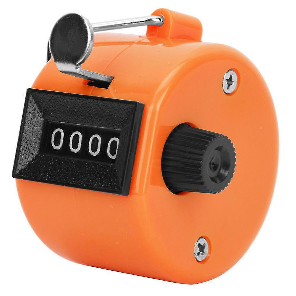 BERM Hand Tally Counter 4-Digits Plastic Knob Reset Handheld Counting Tool with HookOrange