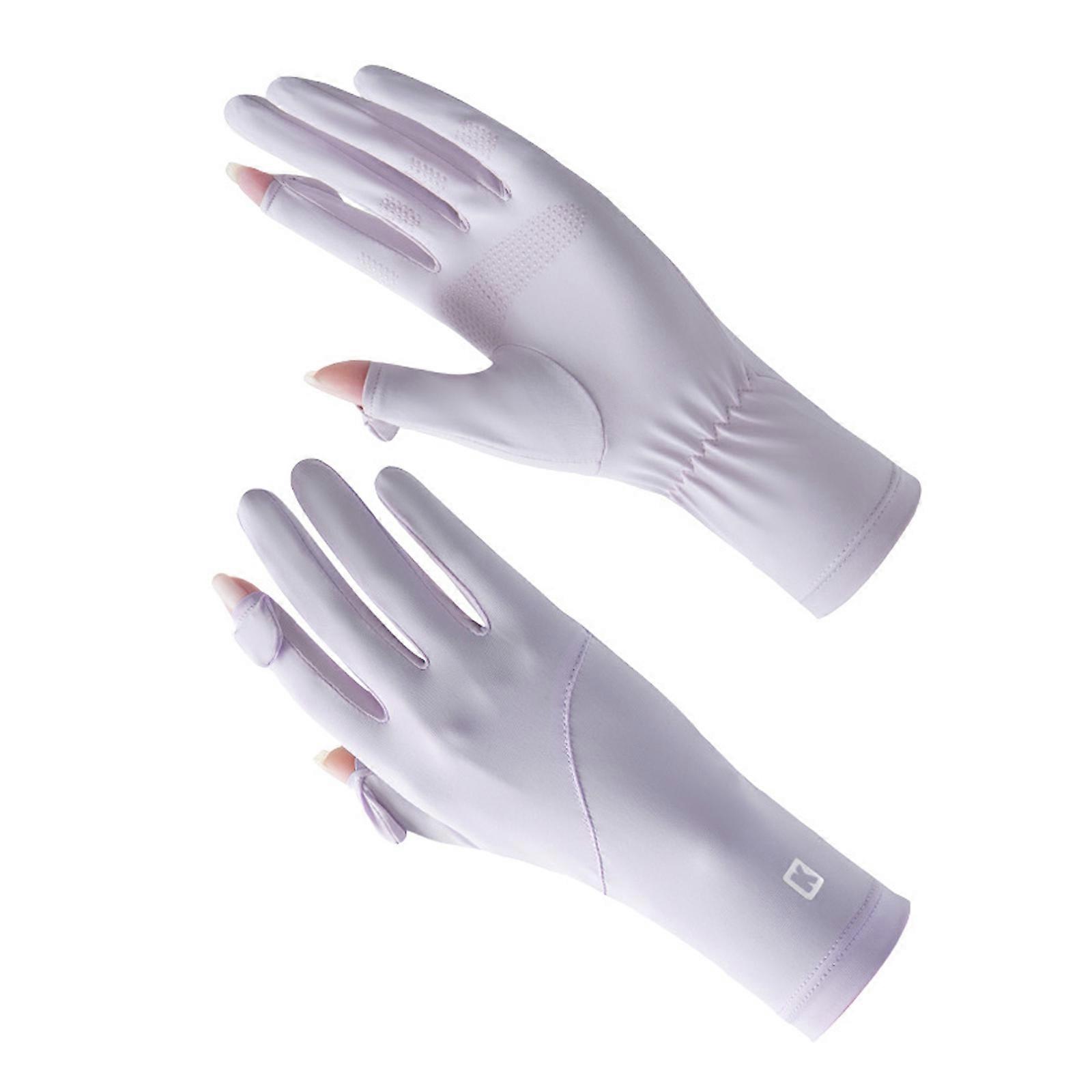 1pair נשים הגנה מפני השמש כפפות מסכי מגע כפפות לנשימה חיצוני כפפות לנשים וגברים סגול