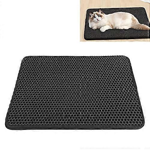 Cat Litter Mat Double Layer Honeycomb Design Waterproof Washable Trapping Pad for Cats (S)