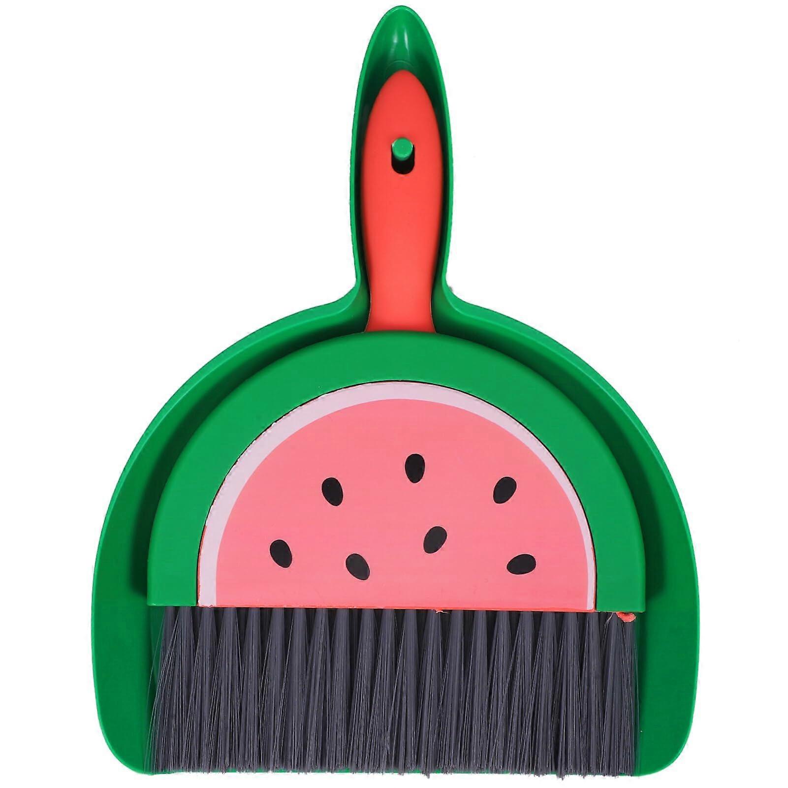 Dustpan and Brush Set for Desktop and Home Cleaning, Compact Broom for Small Spaces, Green