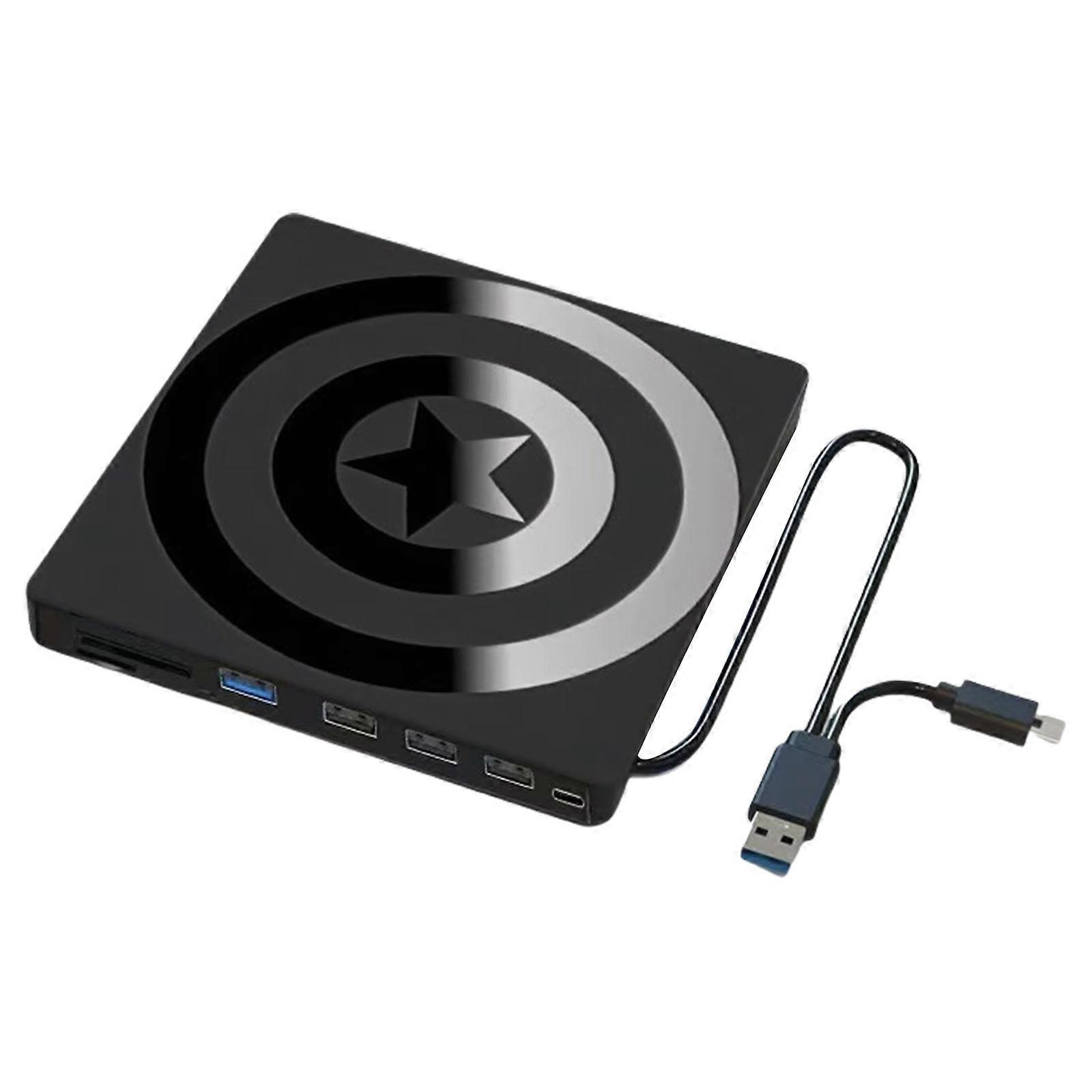 Universal External Dvds Drive USB C Burners 4 USB3.0 Port Double TFSD Card Slots For Laptop Multicolor