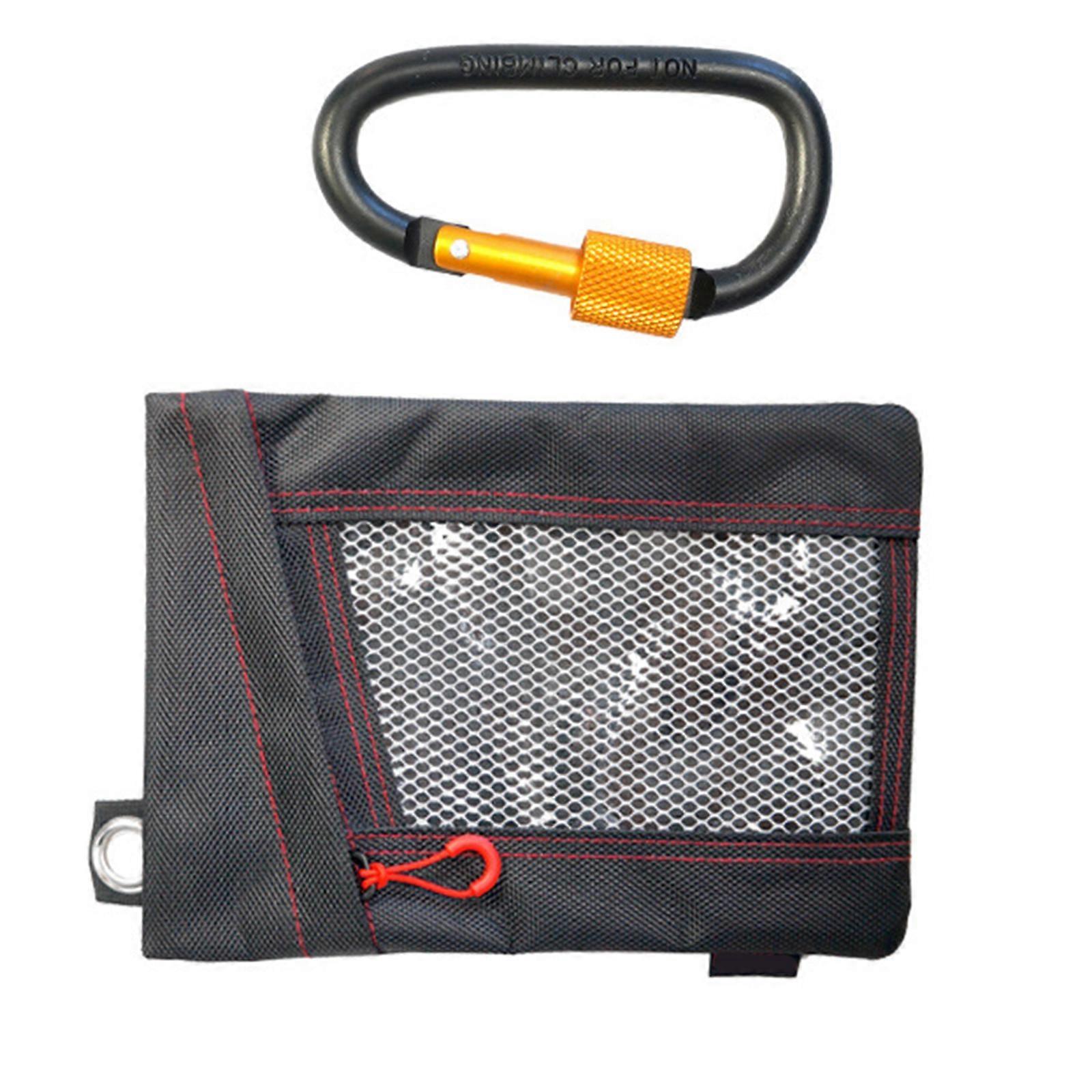 Waterproof Portable Tool Storage Bag Case Heavy Duty Built In Carabiner Clear View Mesh Compartments For Quick Retrieval Multicolor