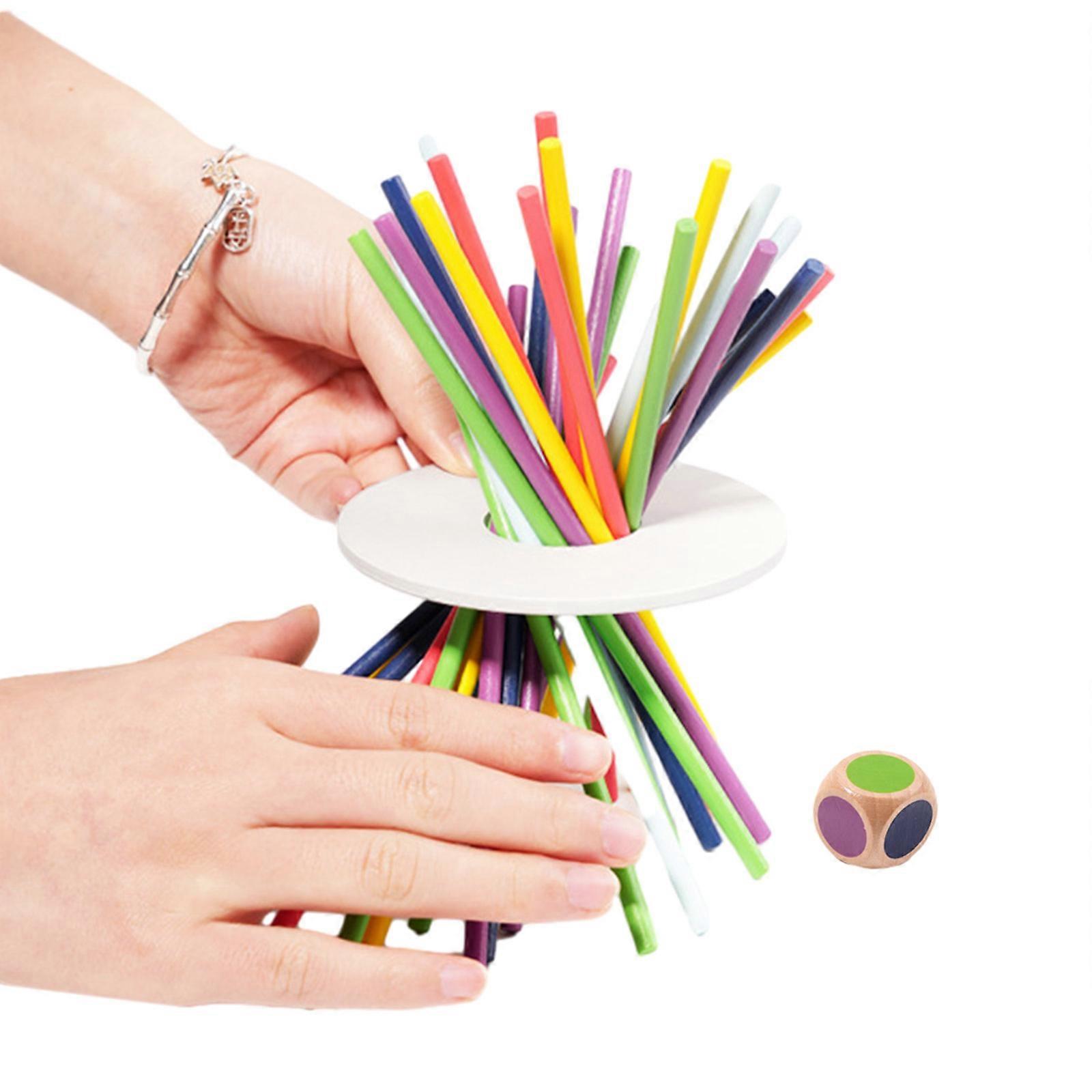 Kids Balancing Game Colorful Sticks Develop Cognitive and Hand-eye Coordination for 2 Players Game Cognitive Abilities Multicolor