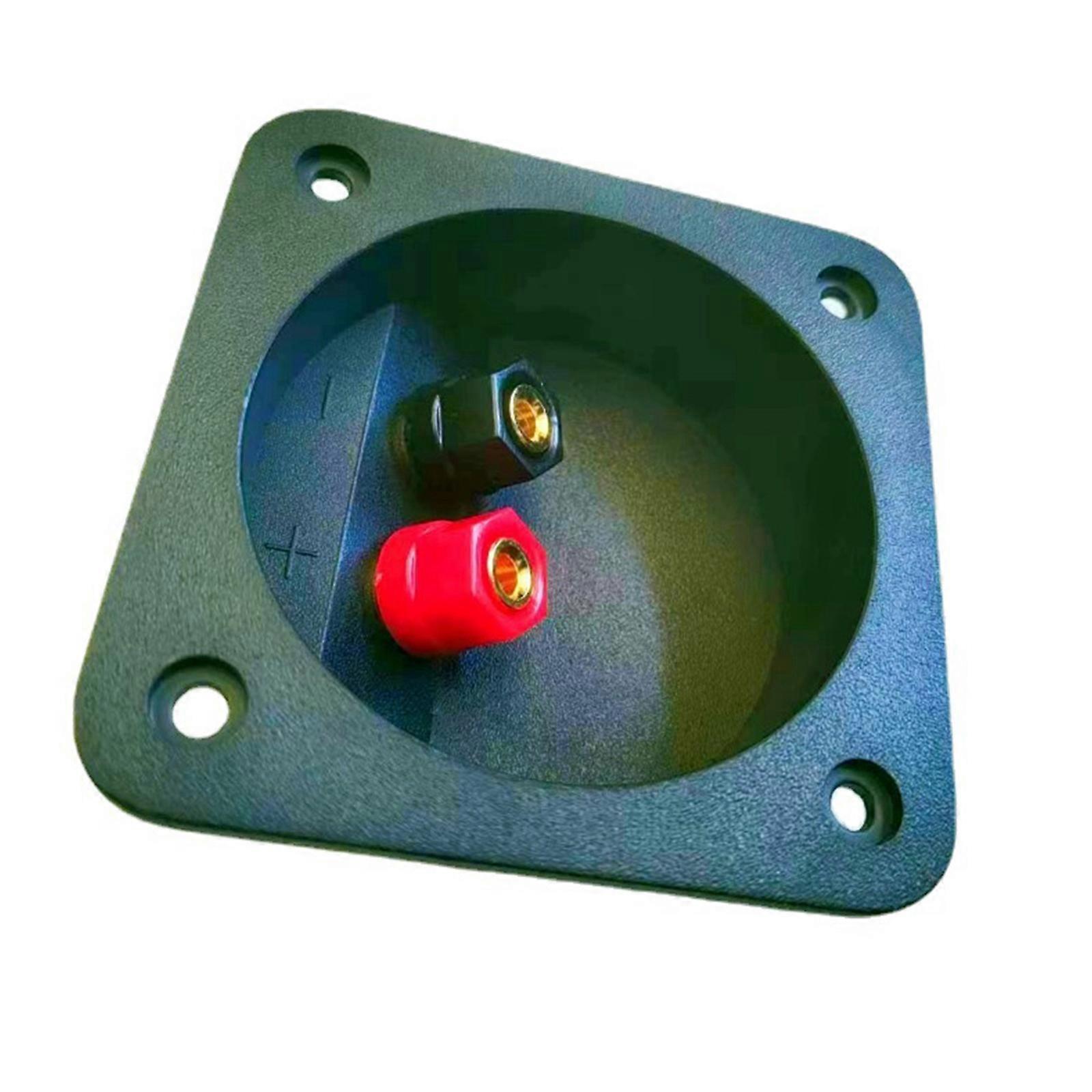 2 Way Speaker Box Clamp, DIY Home Car Stereoes Binding Post Square Spring Cup Connectors Speaker Junction Box Back Panel Multicolor