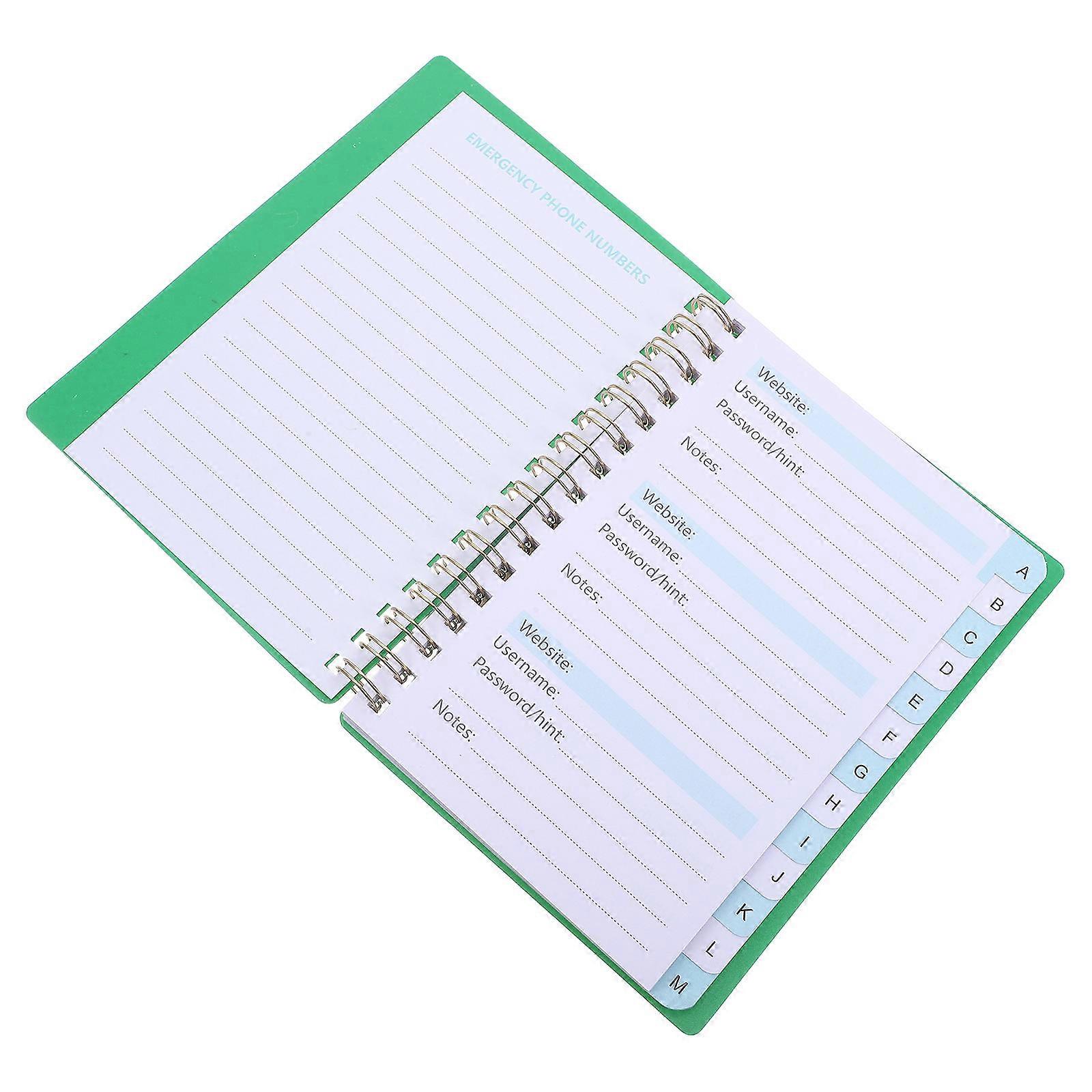 Password Book with Tabs for Writing Spiral Password Log Book for Seniors