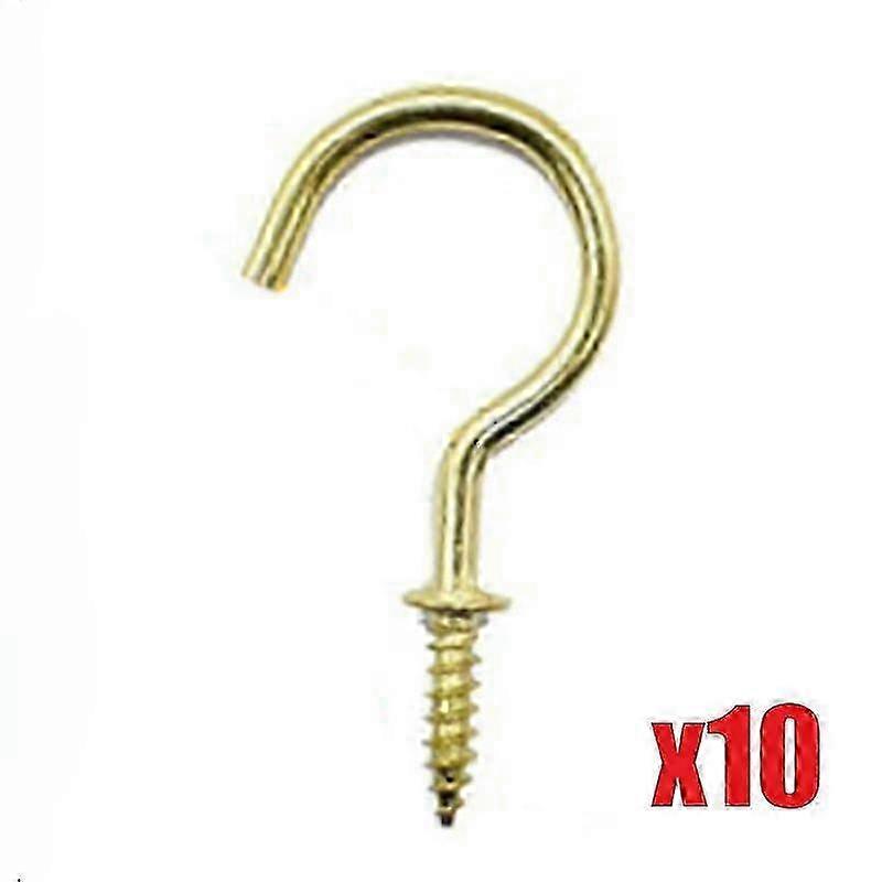 10PCS Iron Steel Hooks Heavy Duty Ceiling Hooks Multipurpose Screw Hook Wood Self-tapping Screw Hooking for Hanging