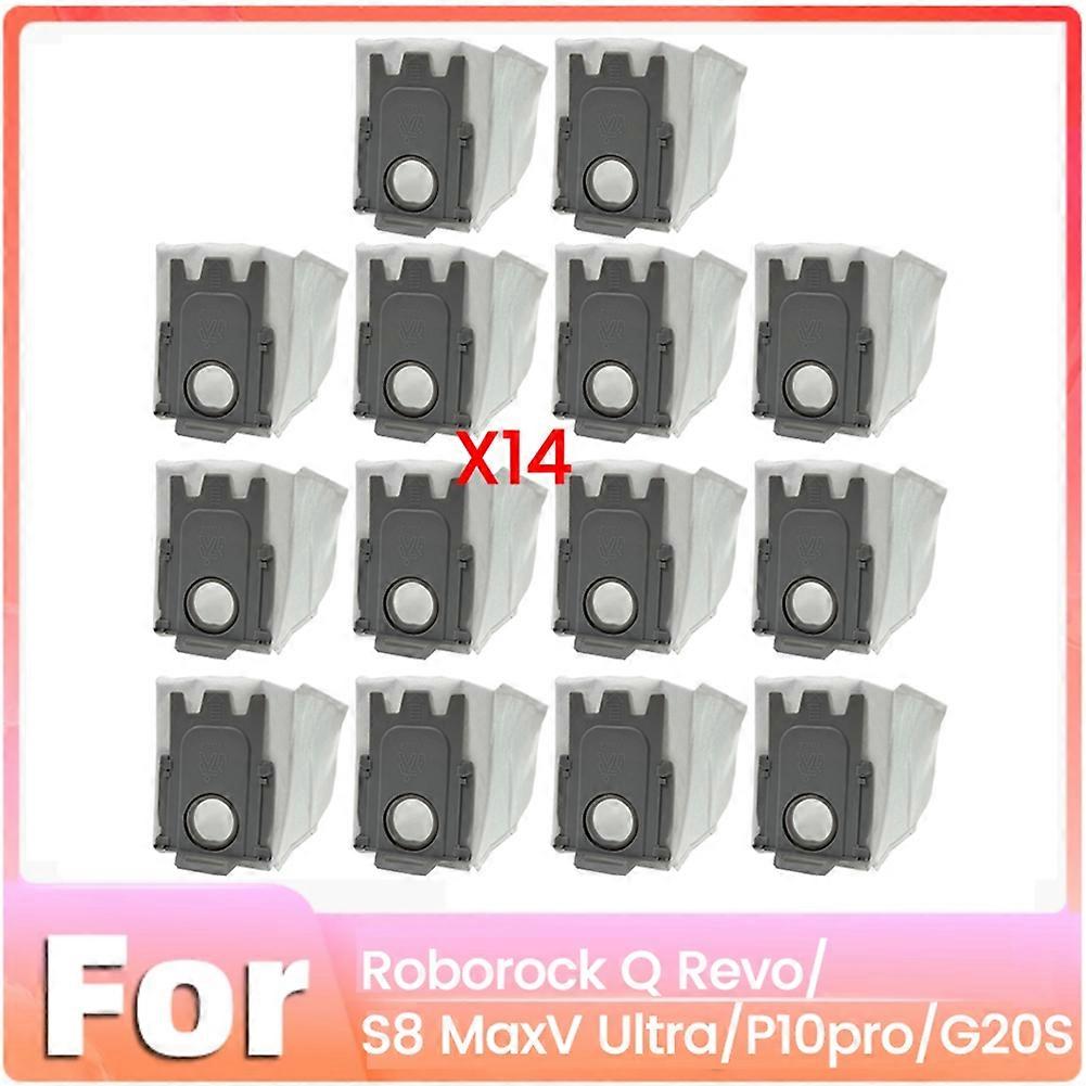 Dust Bag Replacement for Roborock Q Revo/S8 MaxV Ultra/P10pro/G20S Robot Vacuum Cleaner Accessories 14PCS