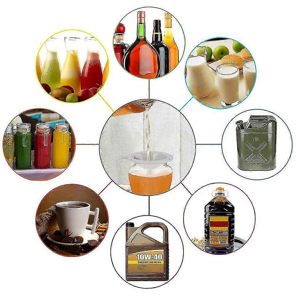 Durable funnel strainer set for food with two mesh sizes