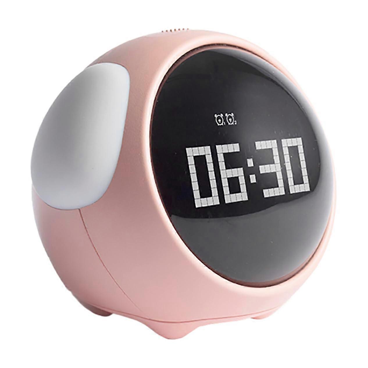 LED Digital Alarm Clock with Pixel Face Display, Night Light, Snooze, Vibrant Colors for Kids Room