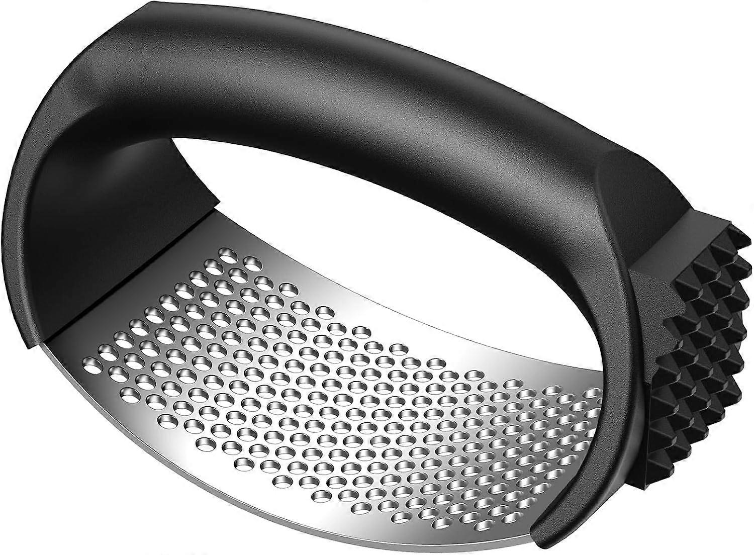 Stainless Steel Garlic Press and Mincer with OneHanded Operation and Easy Clean Design