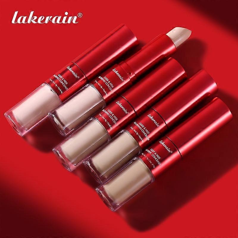 Long-lasting Glide&Hide Blurring Concealer, High-Coverage Concealer, Conceals Dark Circles and Wrinkles, Dual Liquid Tip & Balm Stick, Water