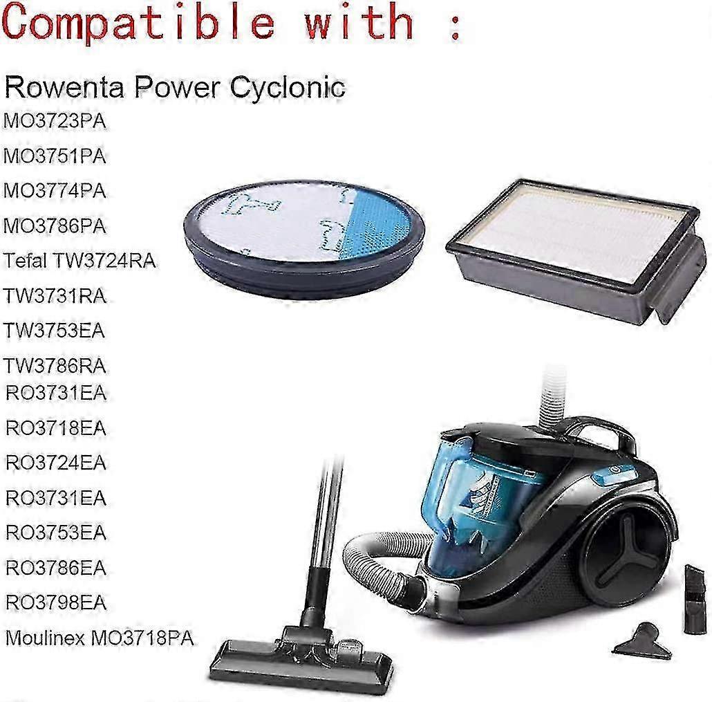 Filter Compatible with Rowenta Ro3731ea Compact Power Cyclonic Vacuum