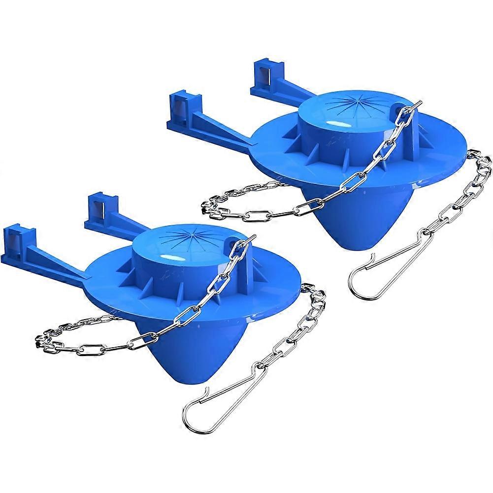 2-Pack Universal 2" Toilet Flapper Replacement Kit -Stainless Steel Chain
