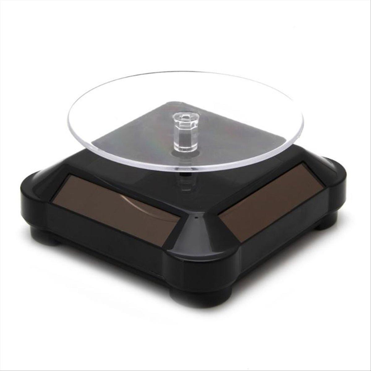360 Degree Solar Power Rotating Turntable Display Stand Black