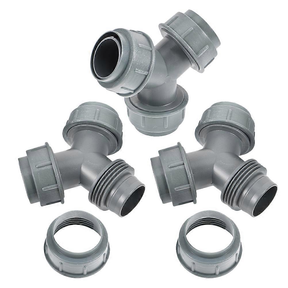 Water Distribution Washing Machine Hose Connector Y Shaped For Laundry Users Grey Color 3Pcs Set