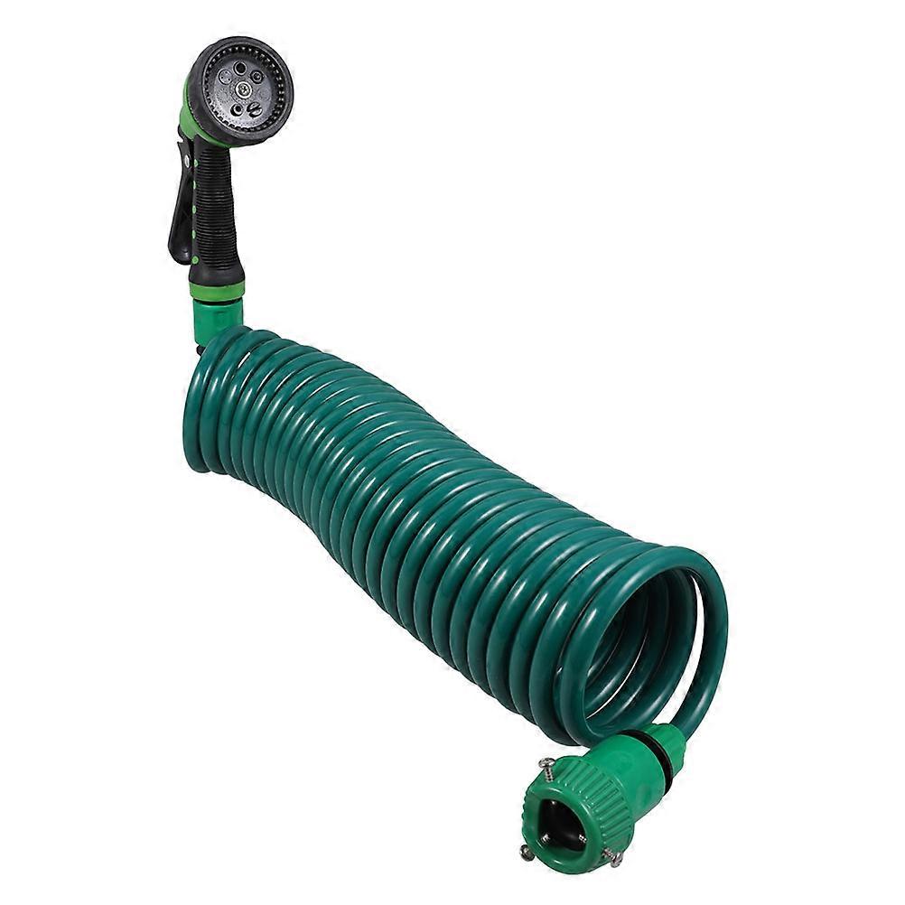 Expandable Garden Hose 1 Set Multi-Function Usage for Car Washing and Outdoor Cleaning Lightweight EVA Material with Coil Design