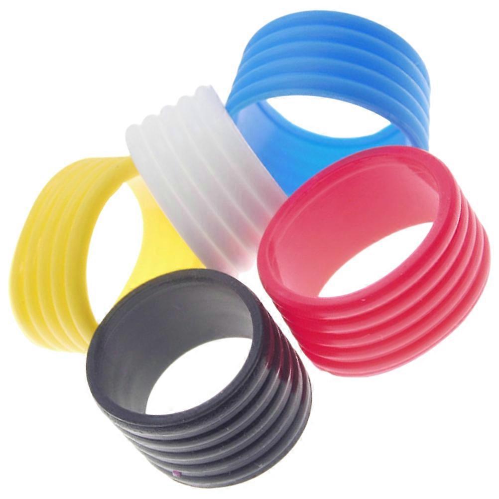 Silicone Racket Bands for Fastening Assorted Color Premium Quality and Thin Thickness Fits Most Rackets 5 Pieces