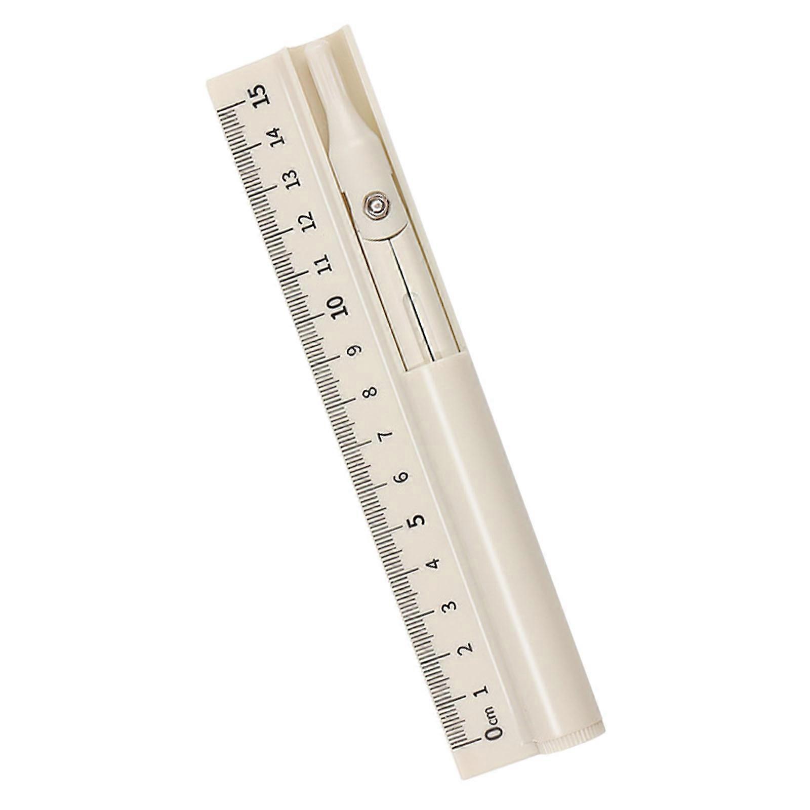 Multifunktionell linjal, kompass, penna, 15 cm, rak linjal, utkast, linjal, ritverktygsset för kontor, gul