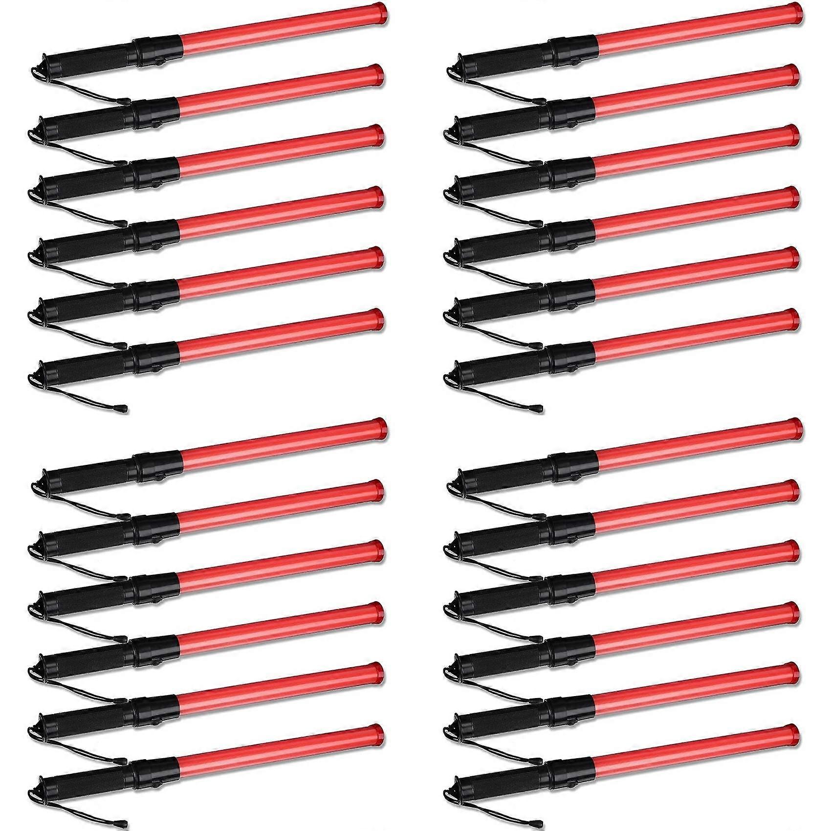 24 Pieces 41cm Signal Traffic Wand Safety Traffic Wand Lighted LED Traffic with 2 Flashing Patterns