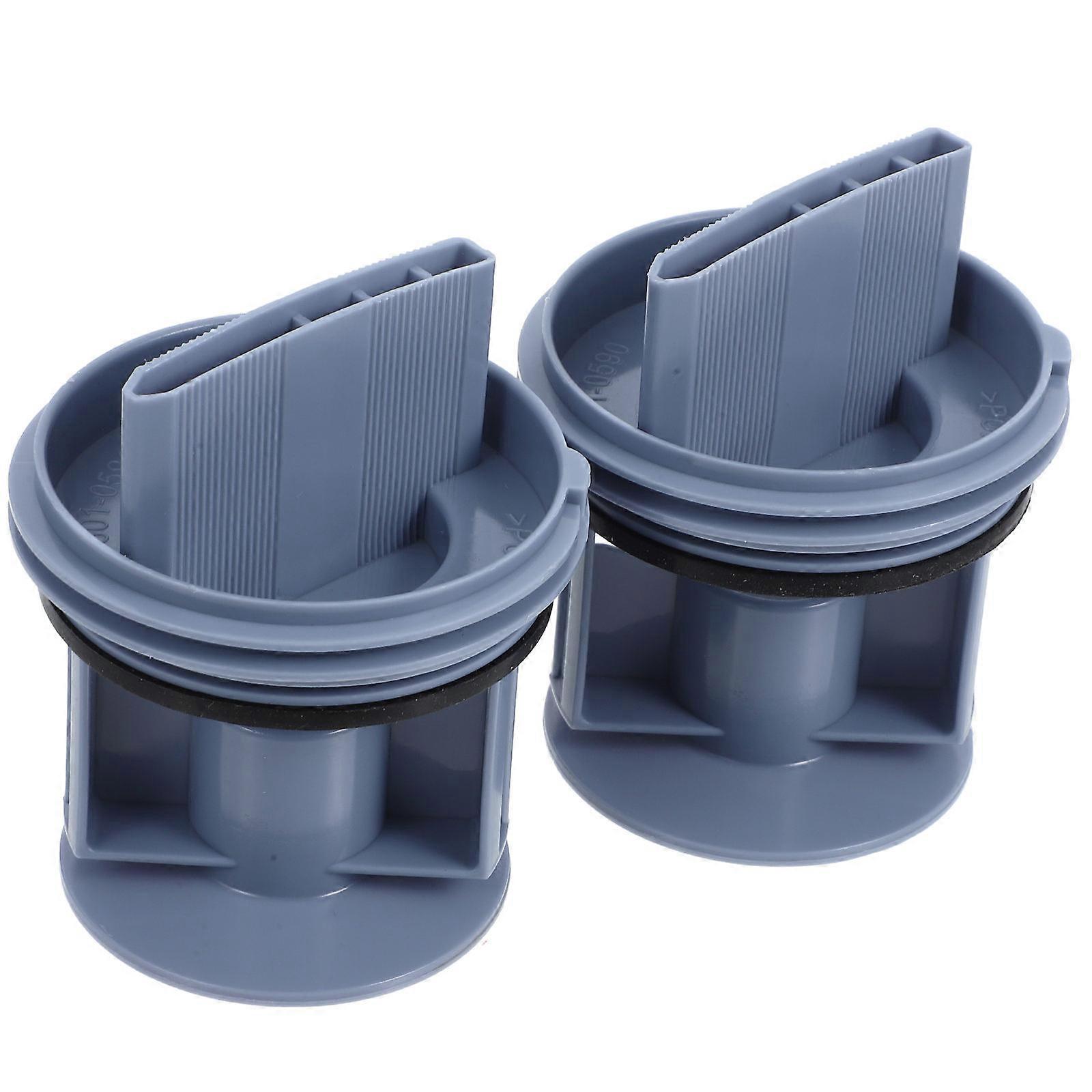 2Pcs Washer Drain Pump Filter Function Made of Grey ABS Material