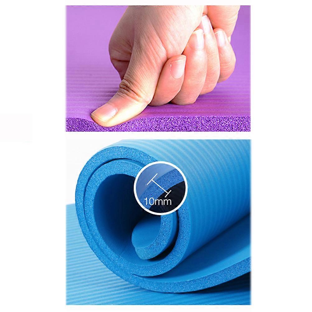 Extra Thick Yoga Mat with Carrying Strap for Home Studio Use Black