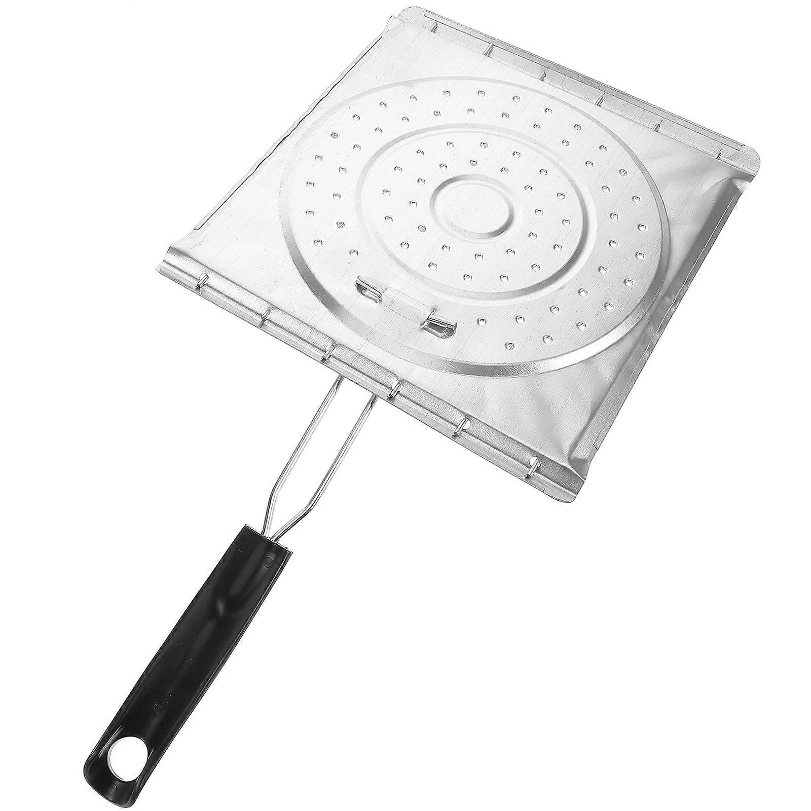Silver Bbq Use Quesadilla Maker Grill Rack with Foldable Handle 2 in 1