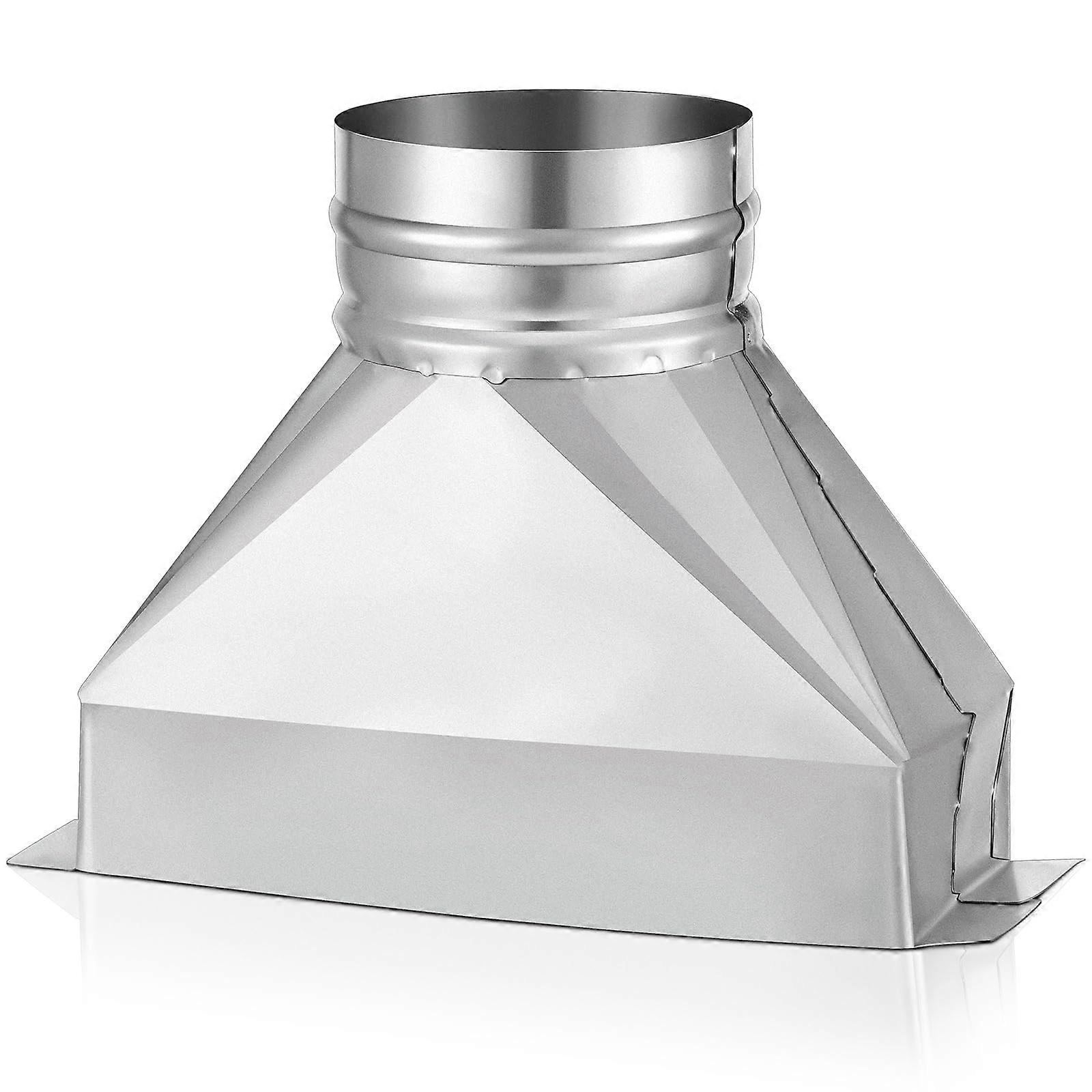 4' Round to 3.25x10' Rectangular Duct Transition Galvanized Steel Vent Connector for Enhanced Airflow