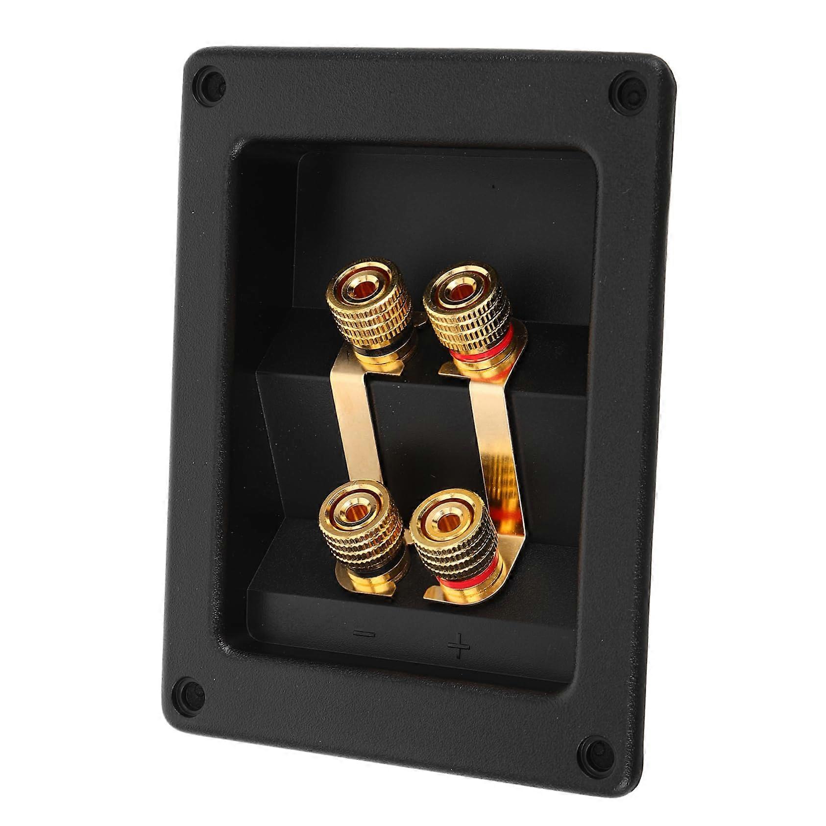 4 Port Speaker Terminal Box with Noise Reduction for Car and Home Audio, Subwoofer Compatible