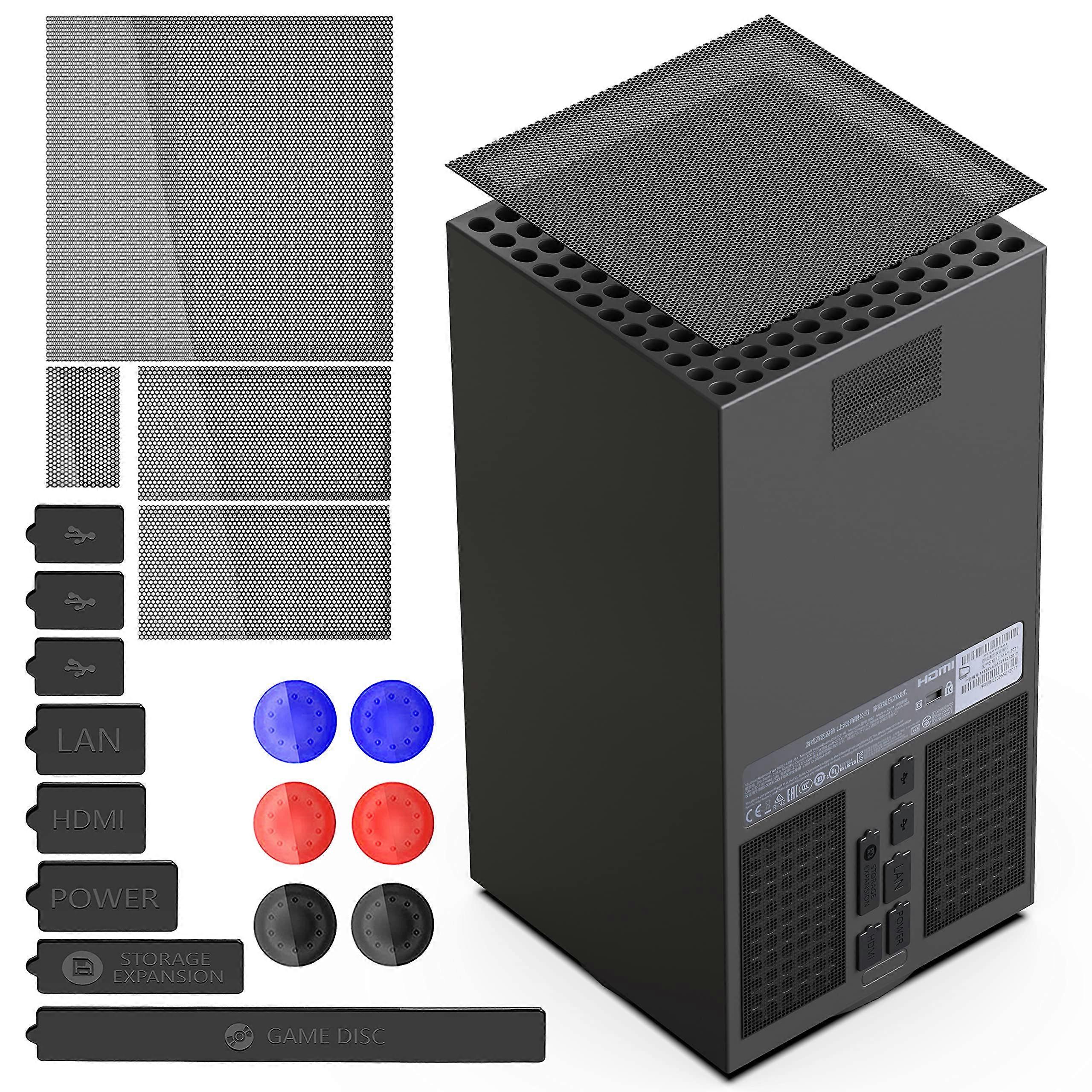 Dust Cover and Filter Kit with Port Plugs, Mesh Case, Thumb Grips, 360° Protection for Xbox Series X