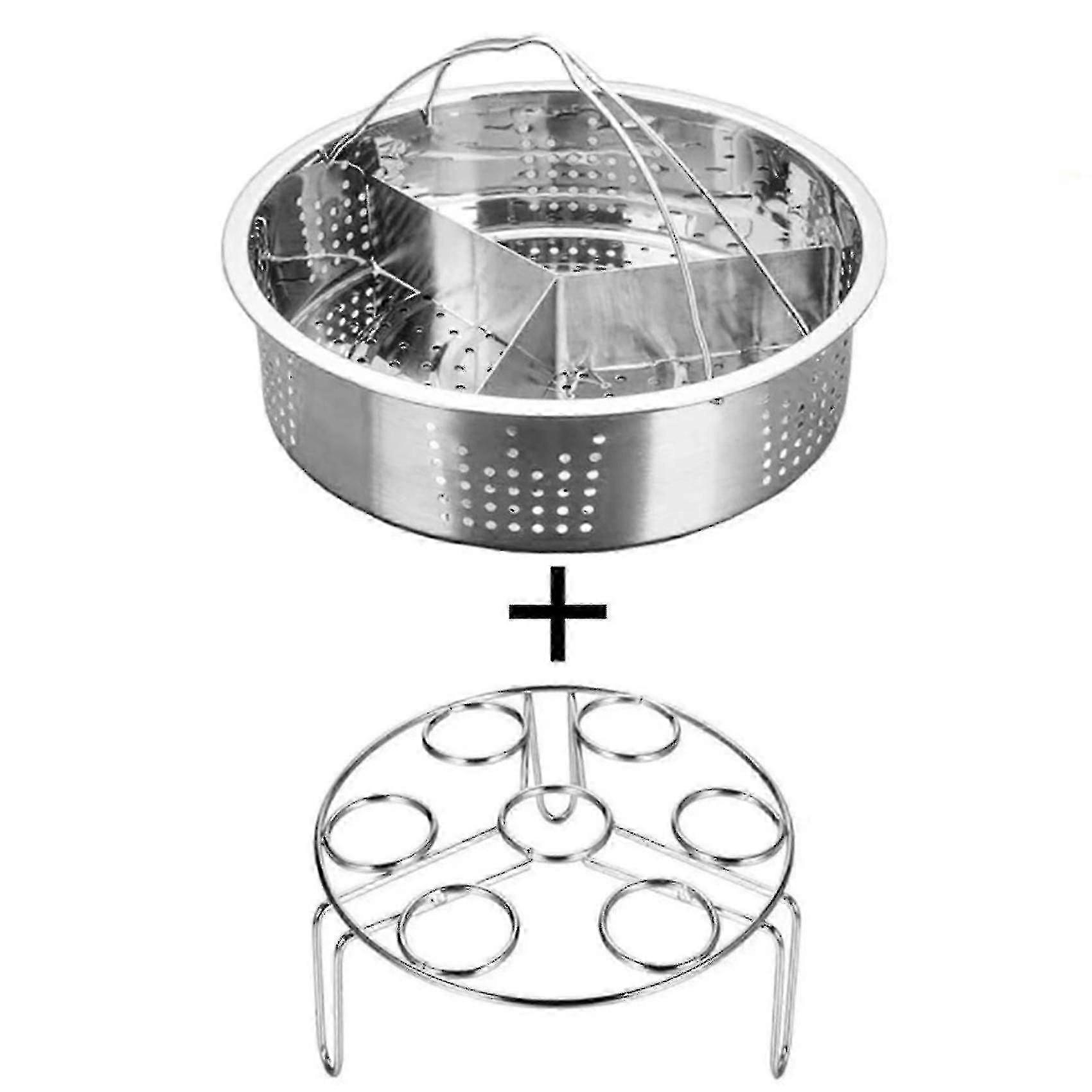 3pcs/σετ καλάθι ατμού από ανοξείδωτο χάλυβα χύτρας ταχύτητας με το ράφι ατμού αυγών, διαιρέτη fo