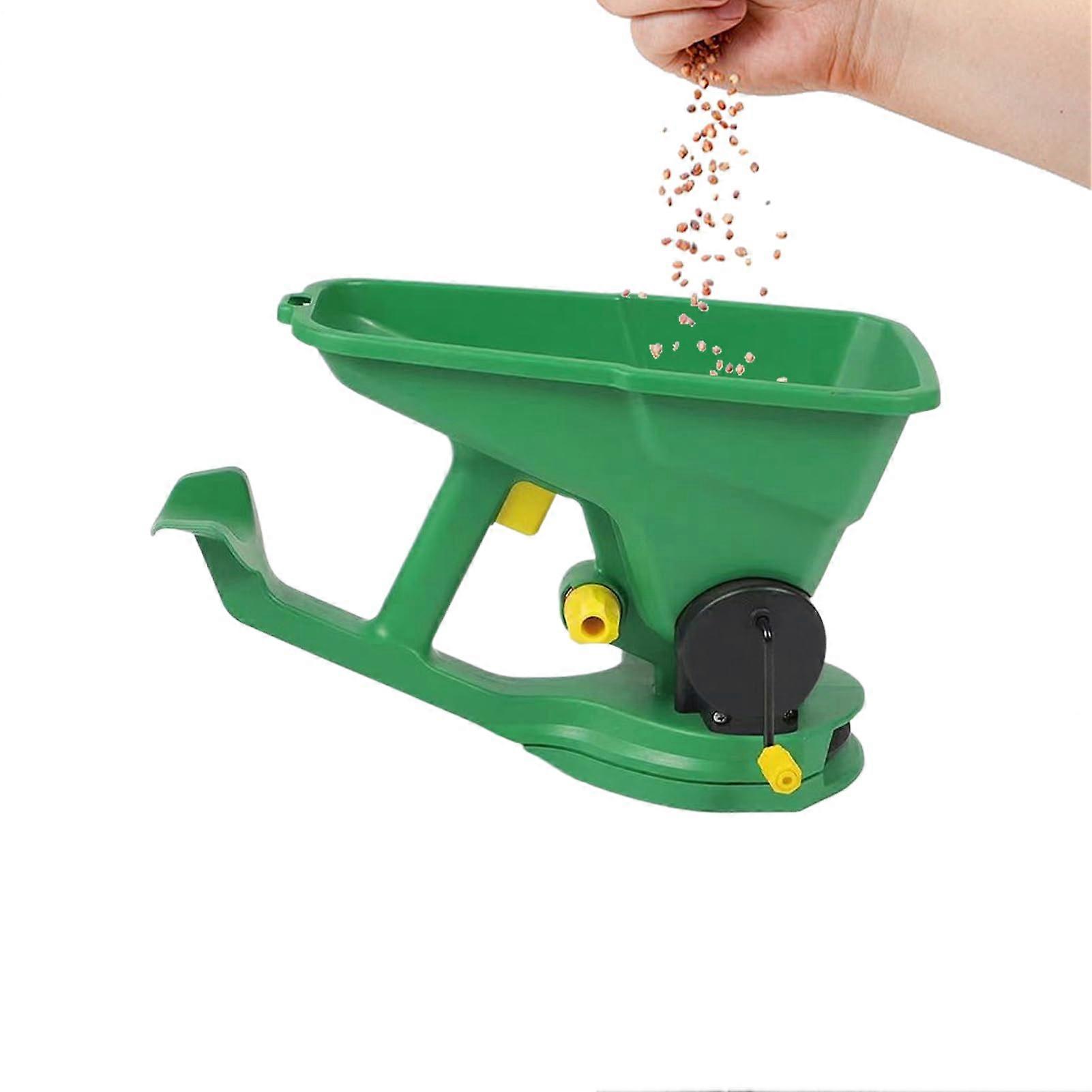 Lawn Spreader with Ergonomic NoBend Design for Uniform Coverage, Handheld Seed and Fertilizer Tool