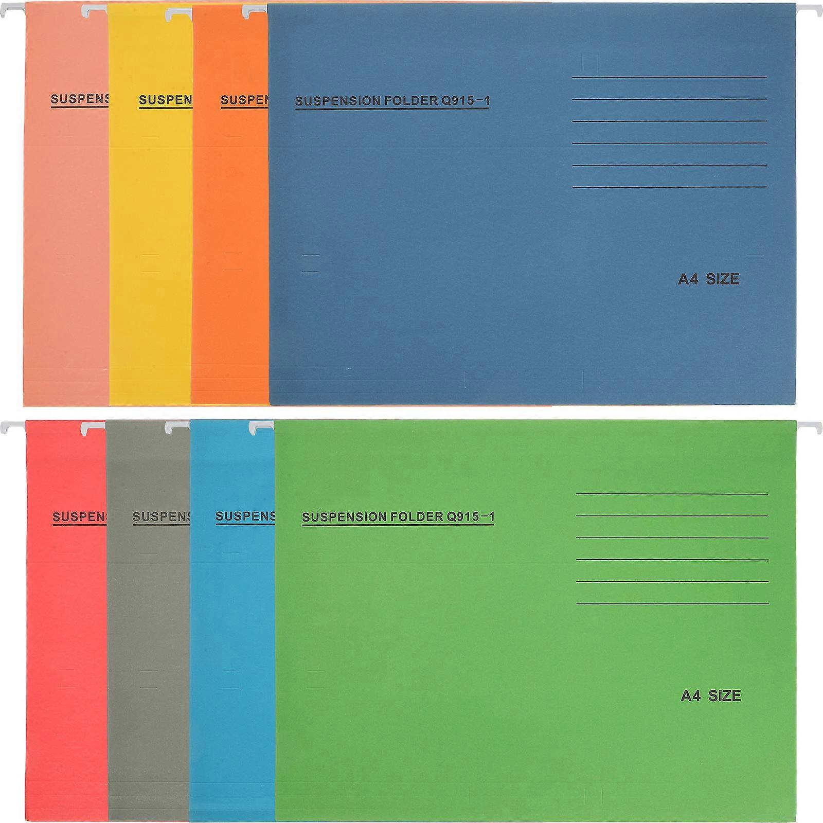 File Folder A4 Suspension Folder for Office 8Pcs Assorted Color Hanging Holder