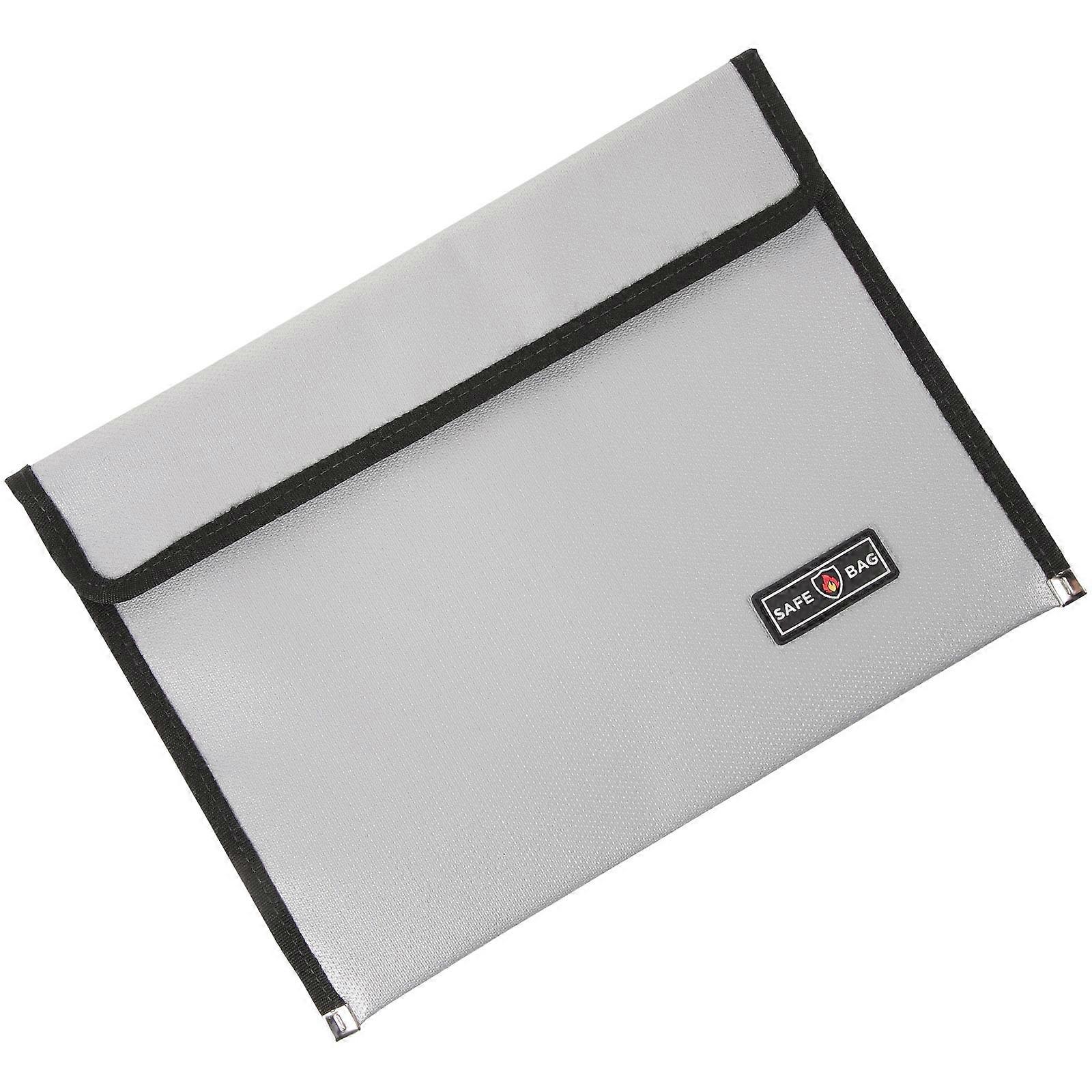 Fireproof Document Bag Creative Fireproof Pouch for Home Office Use Silver Rectangular Portable File Bag 1Pack