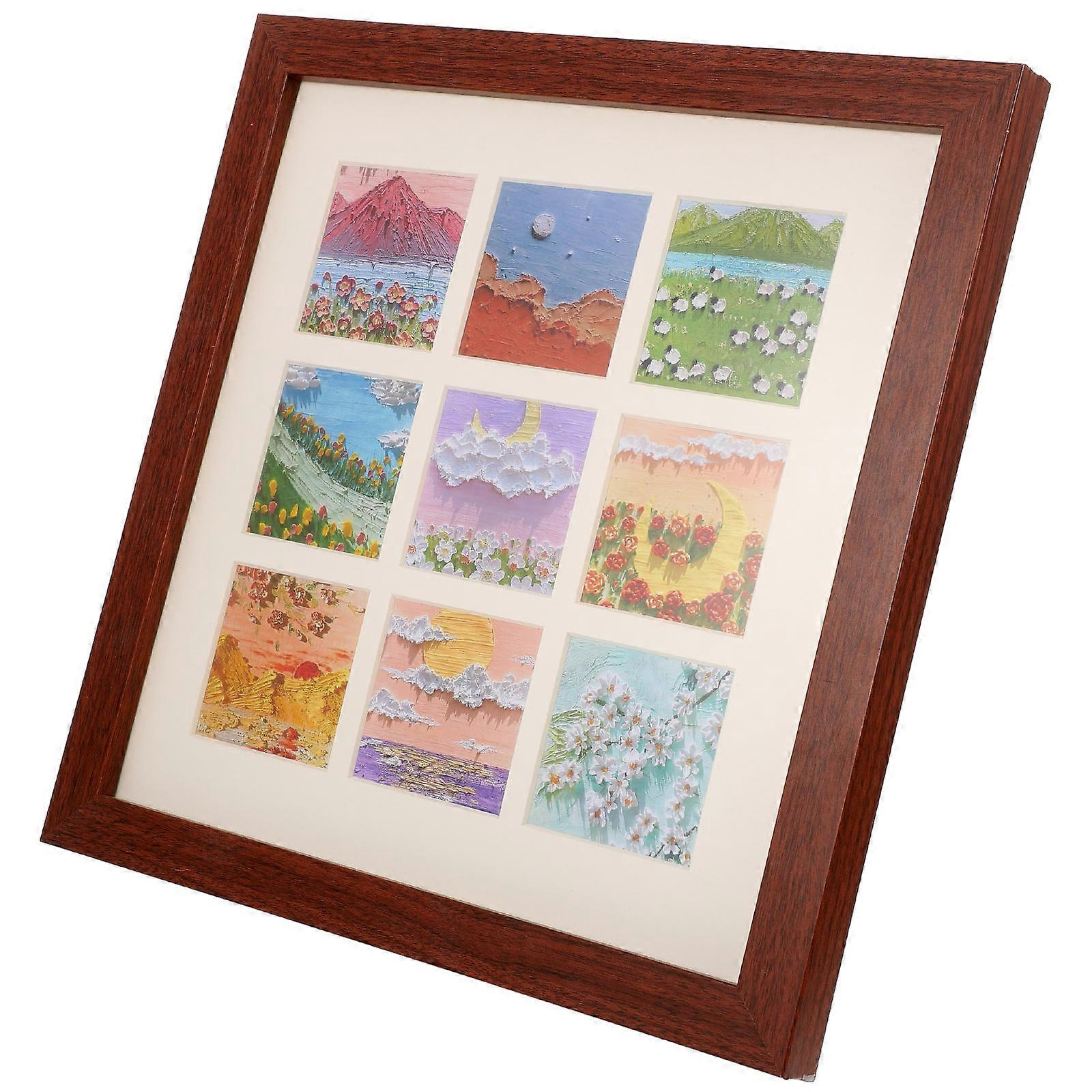 Photo Display Frame Wall & Tabletop Picture Frames Desk Standing Home Decor Density Board 1Set