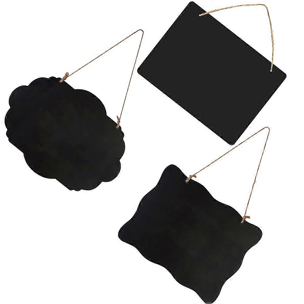 Double-Sided Mini Wooden Message Board Blackboard for Home Use 3Pcs