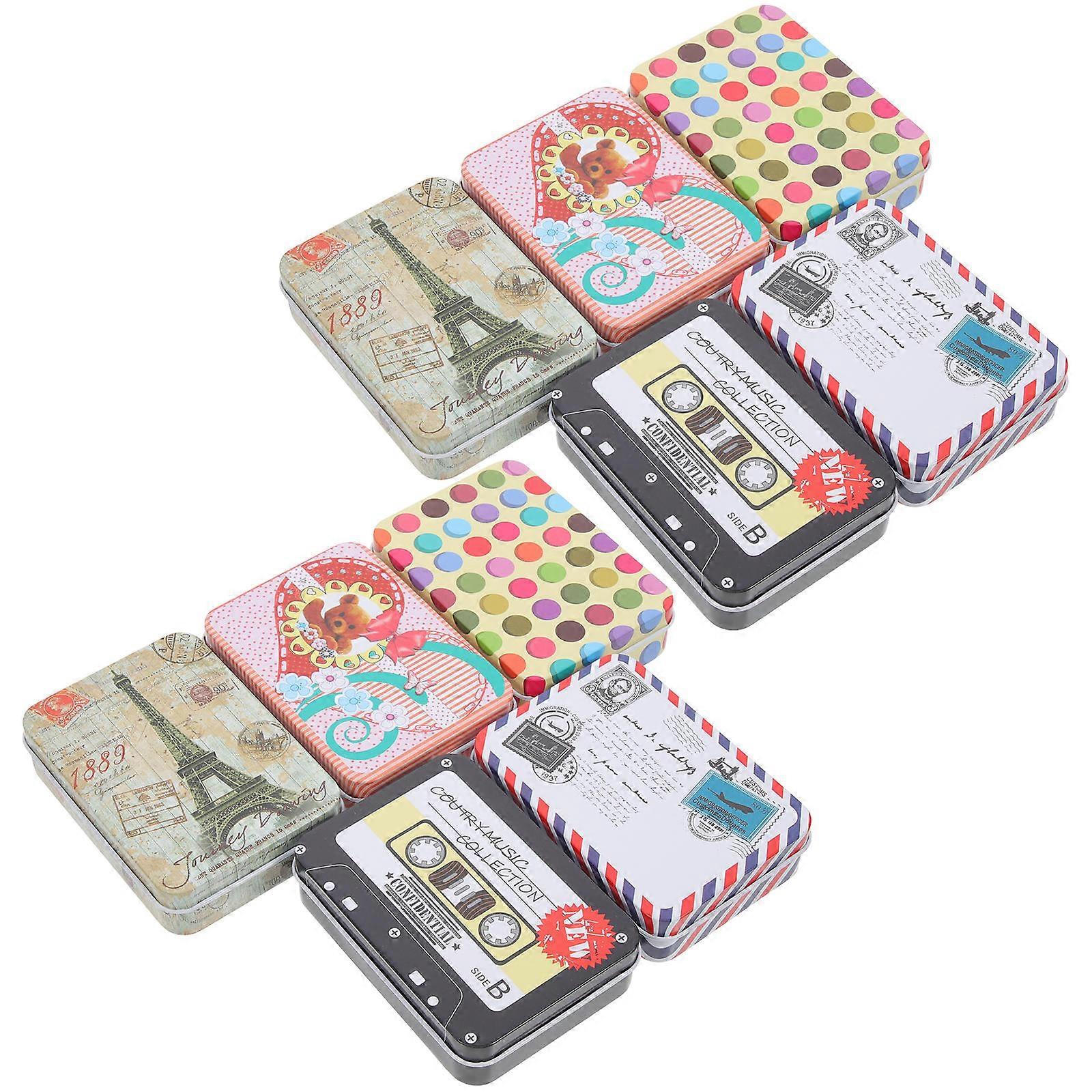 Tinplate Metal Storage Box Decorative Small Boxes for Home Use 10Pcs